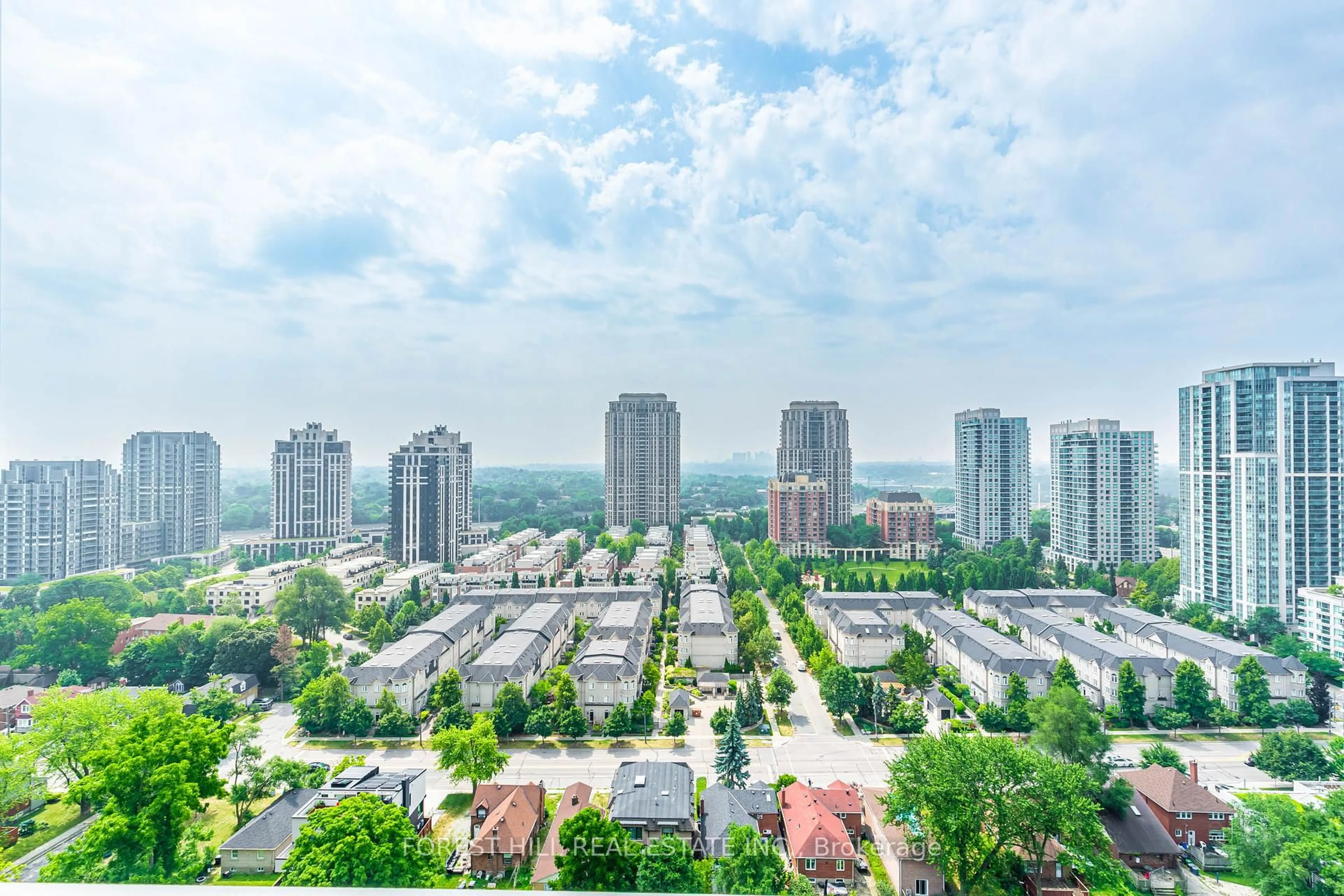 A pic from outside/outdoor area/front of a property/back of a property/a pic from drone, city buildings view from balcony for 17 Anndale Dr #2315, Toronto Ontario M2N 2W7