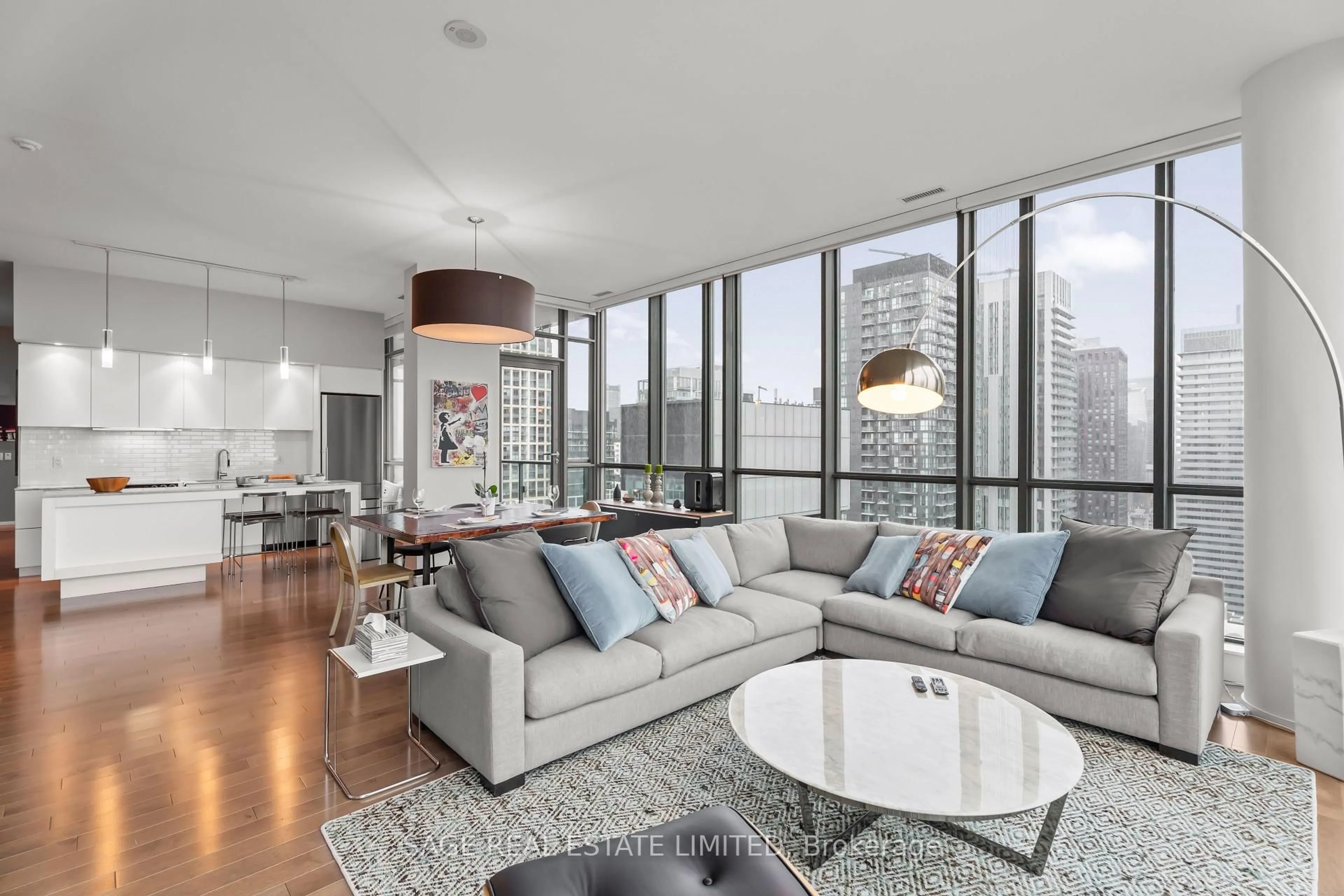 Living room with furniture, unknown for 8 Charlotte St #3505, Toronto Ontario M5V 0K4
