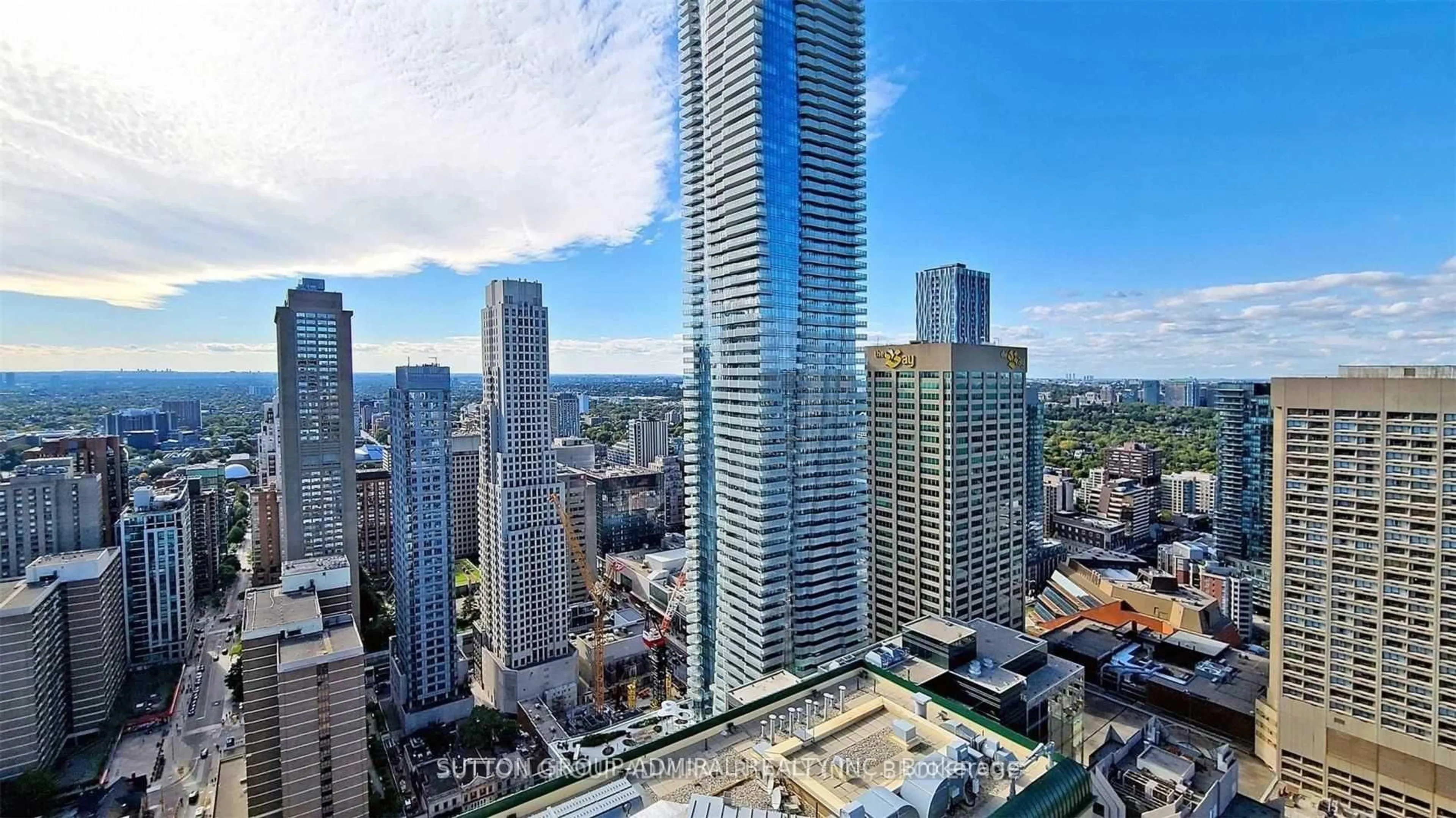 A pic from outside/outdoor area/front of a property/back of a property/a pic from drone, city buildings view from balcony for 42 Charles St #4105, Toronto Ontario M4Y 0B7