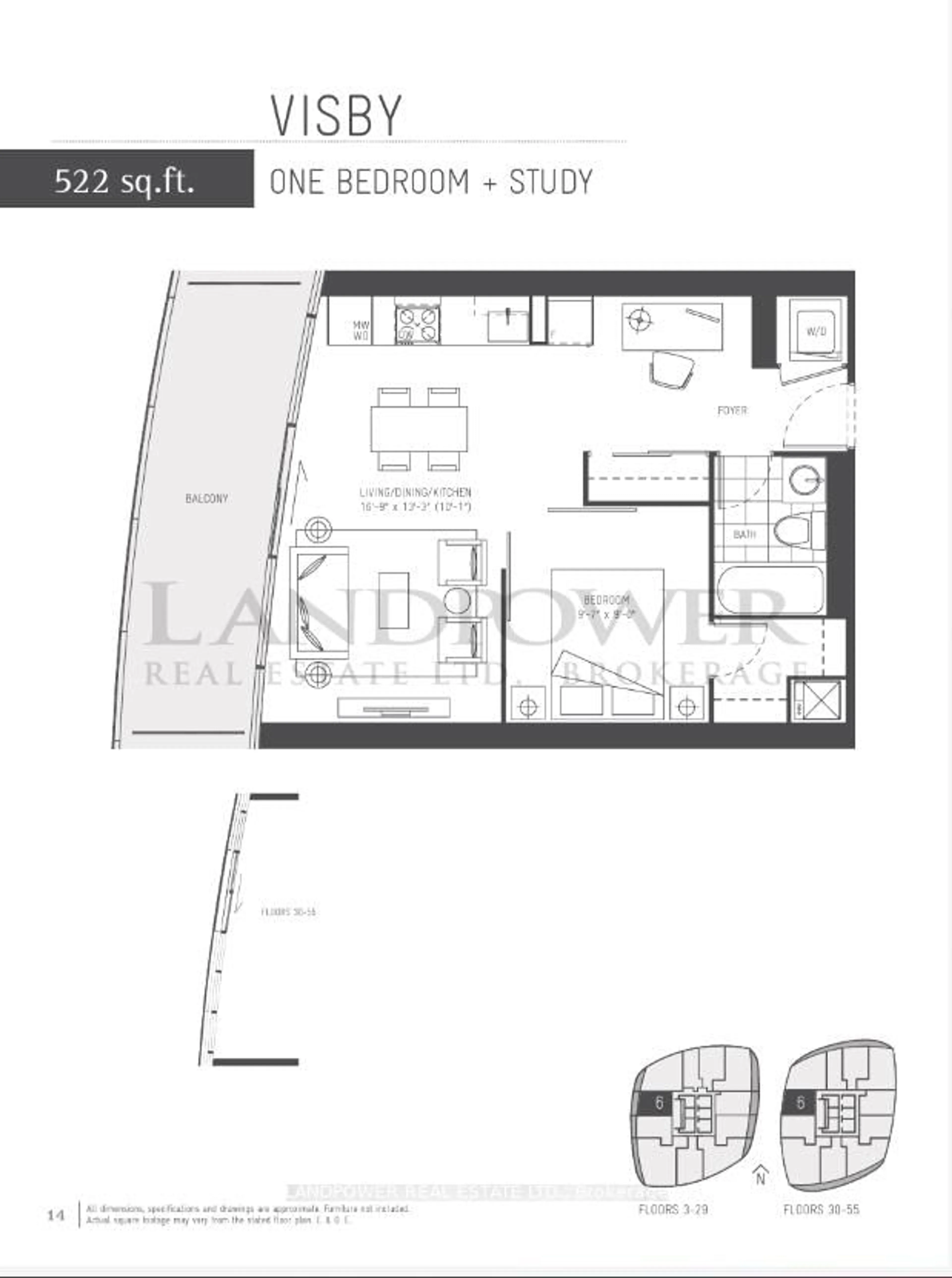 Floor plan for 12 York St #3906, Toronto Ontario M5J 0A9