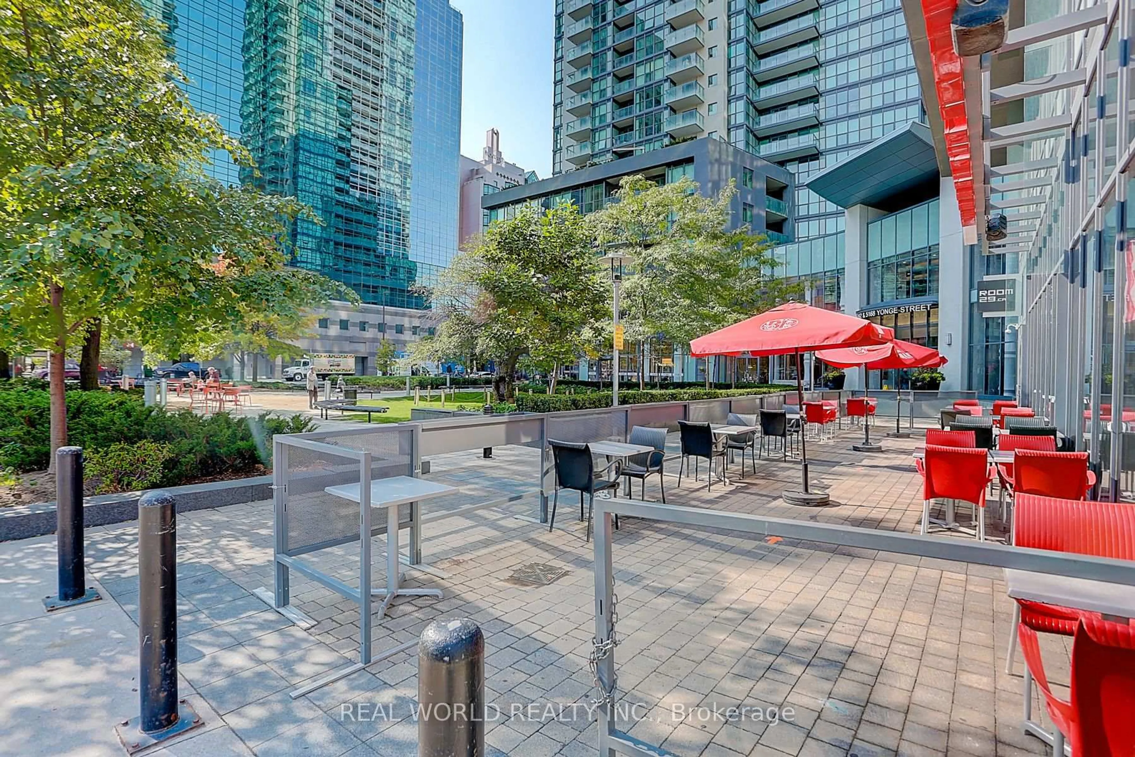 Patio, city buildings view from balcony for 5162 Yonge St #Ph103, Toronto Ontario M2N 0E9