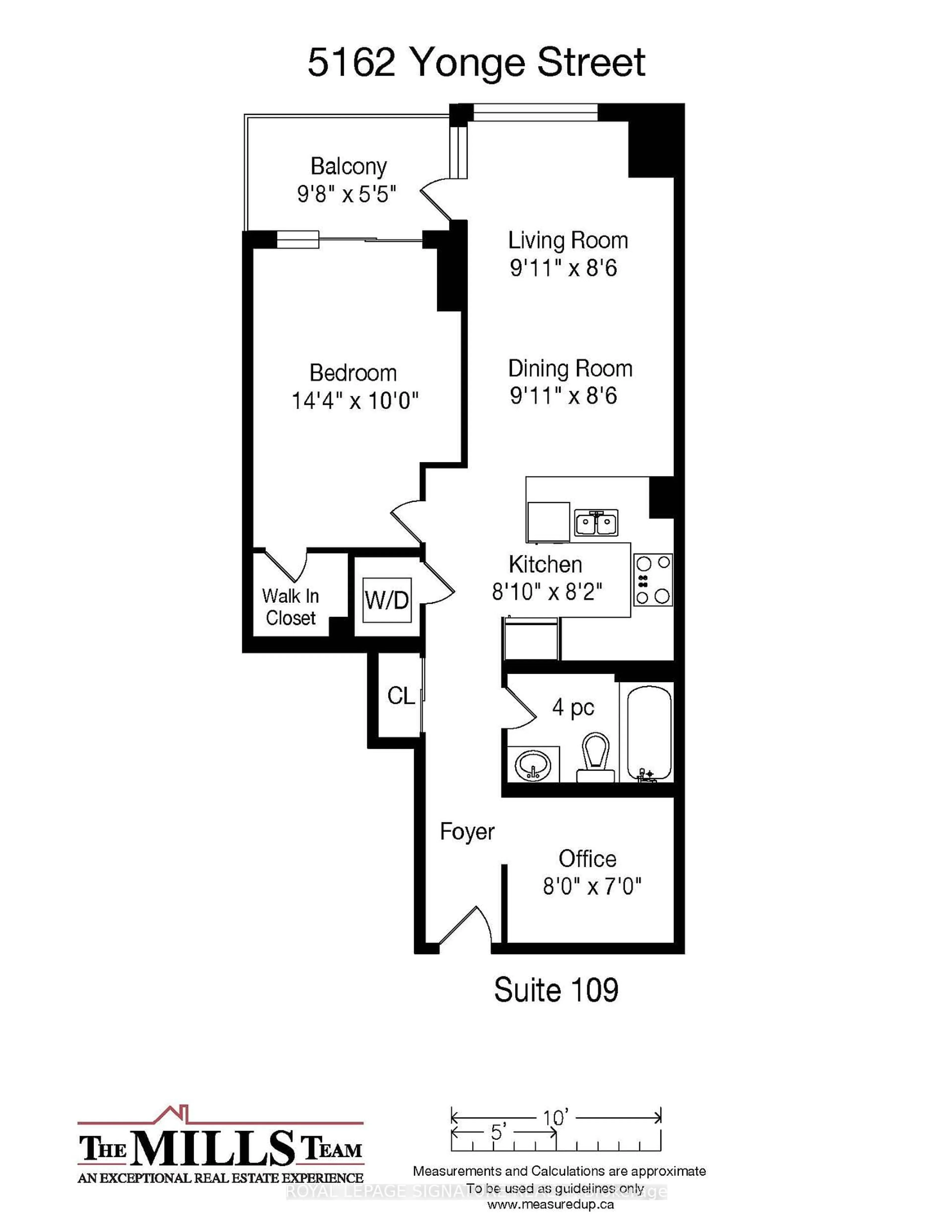 Floor plan for 5162 Yonge St #3-109, Toronto Ontario M2N 0E9