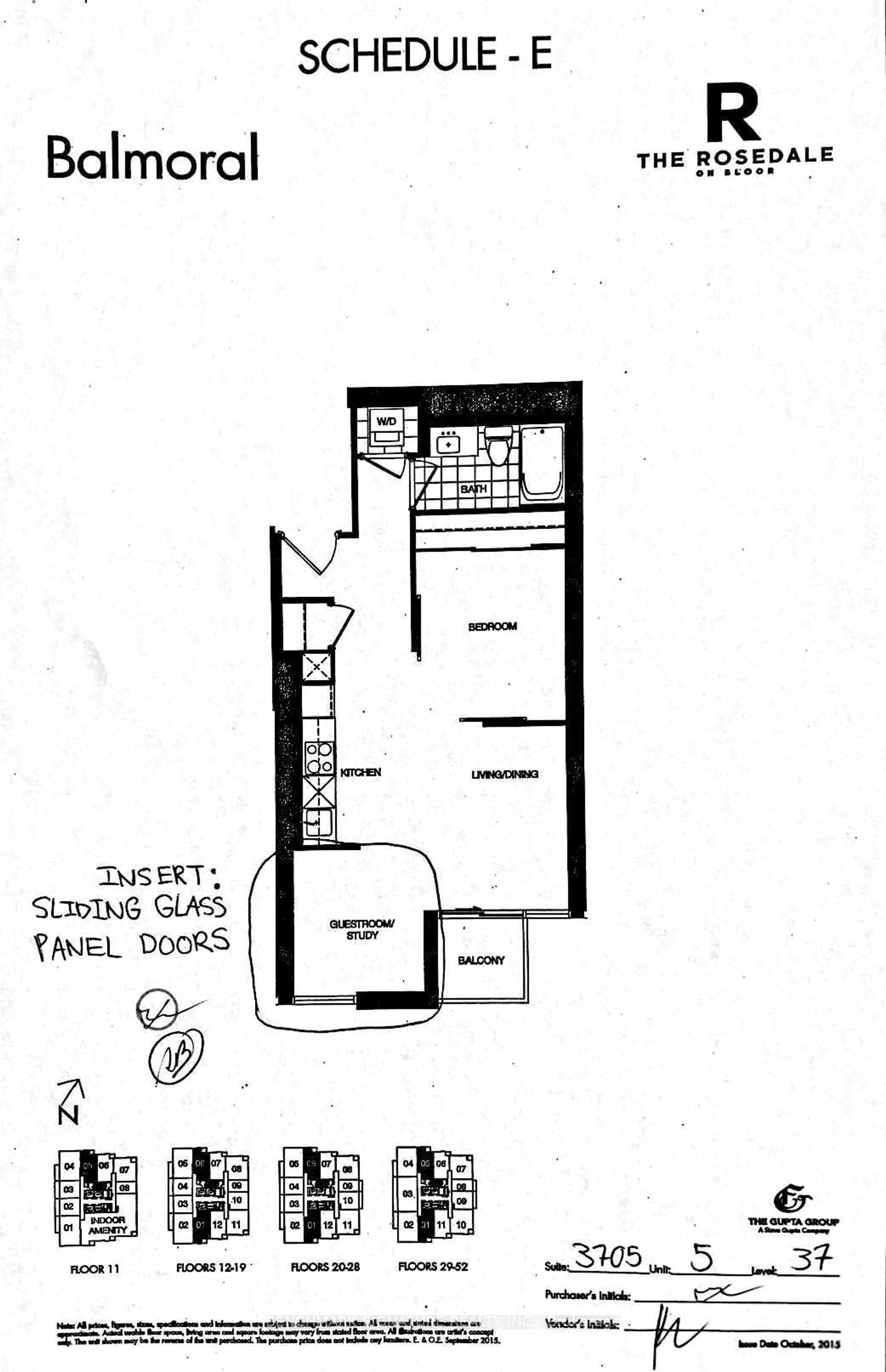 Floor plan for 395 Bloor St #3705, Toronto Ontario M4W 0B4