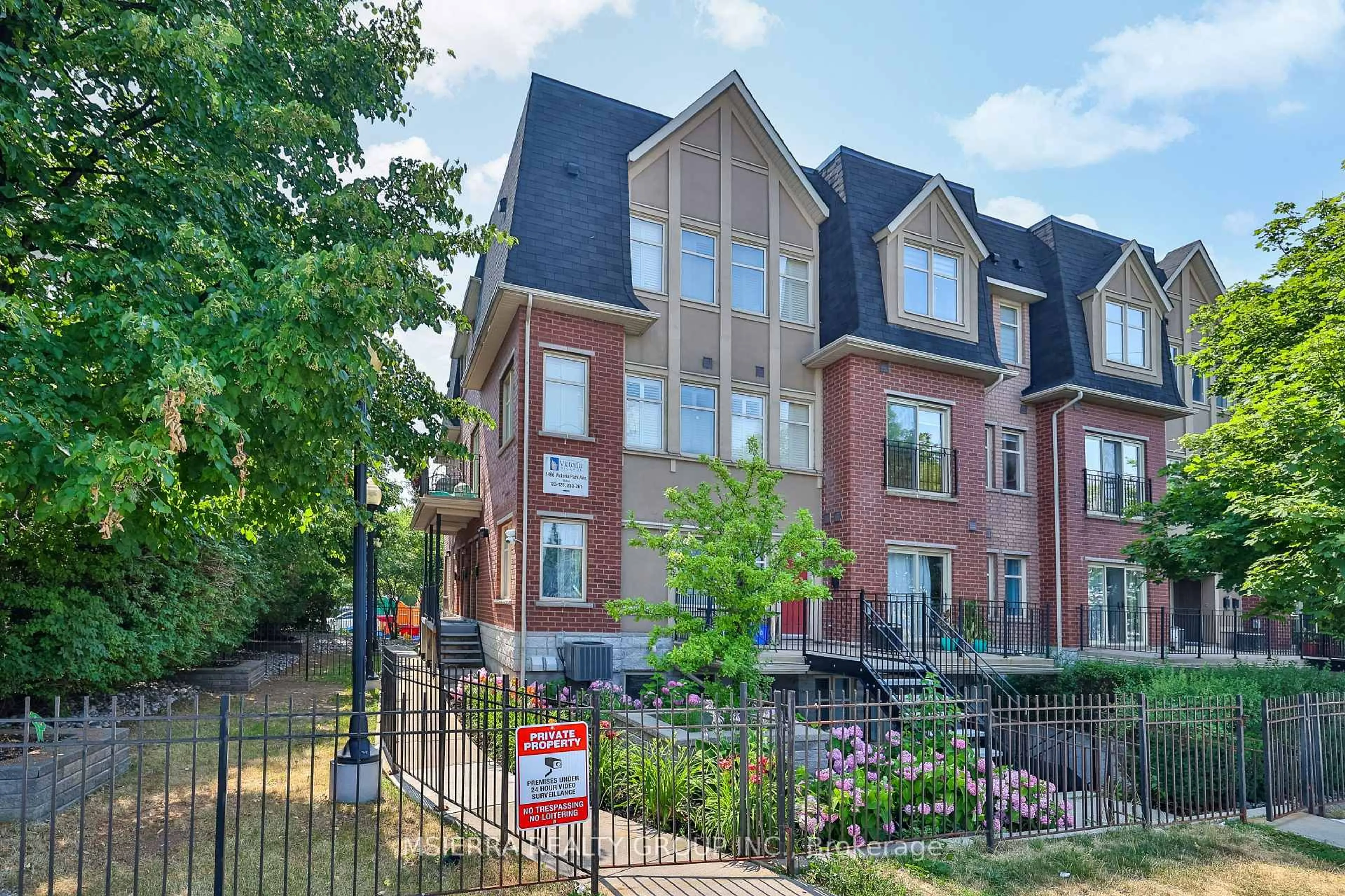 Home with brick exterior material, street for 1496 Victoria Park Ave #254, Toronto Ontario M4A 2M6