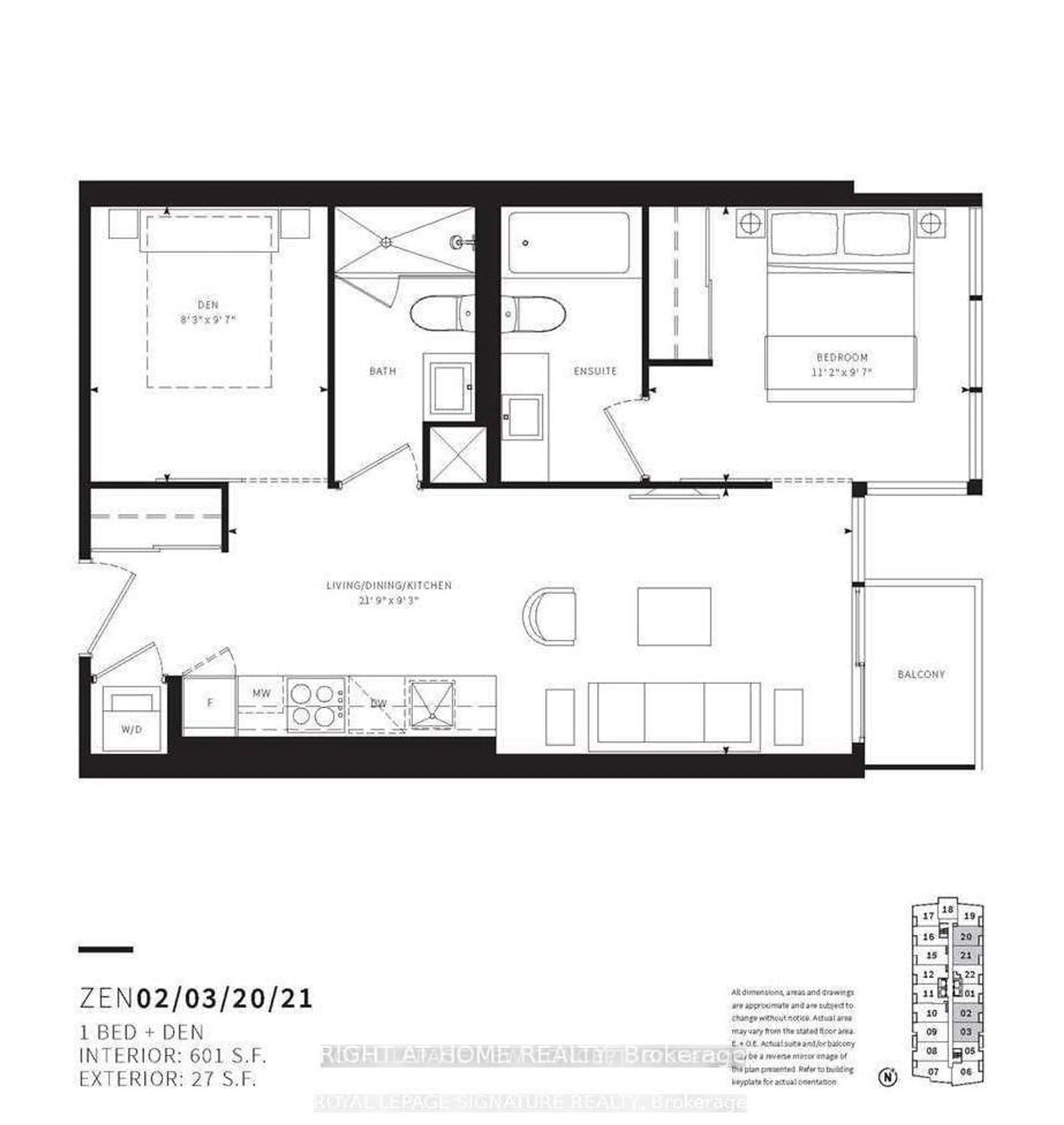 Floor plan for 19 Western Battery Rd #1902, Toronto Ontario M6K 3S4