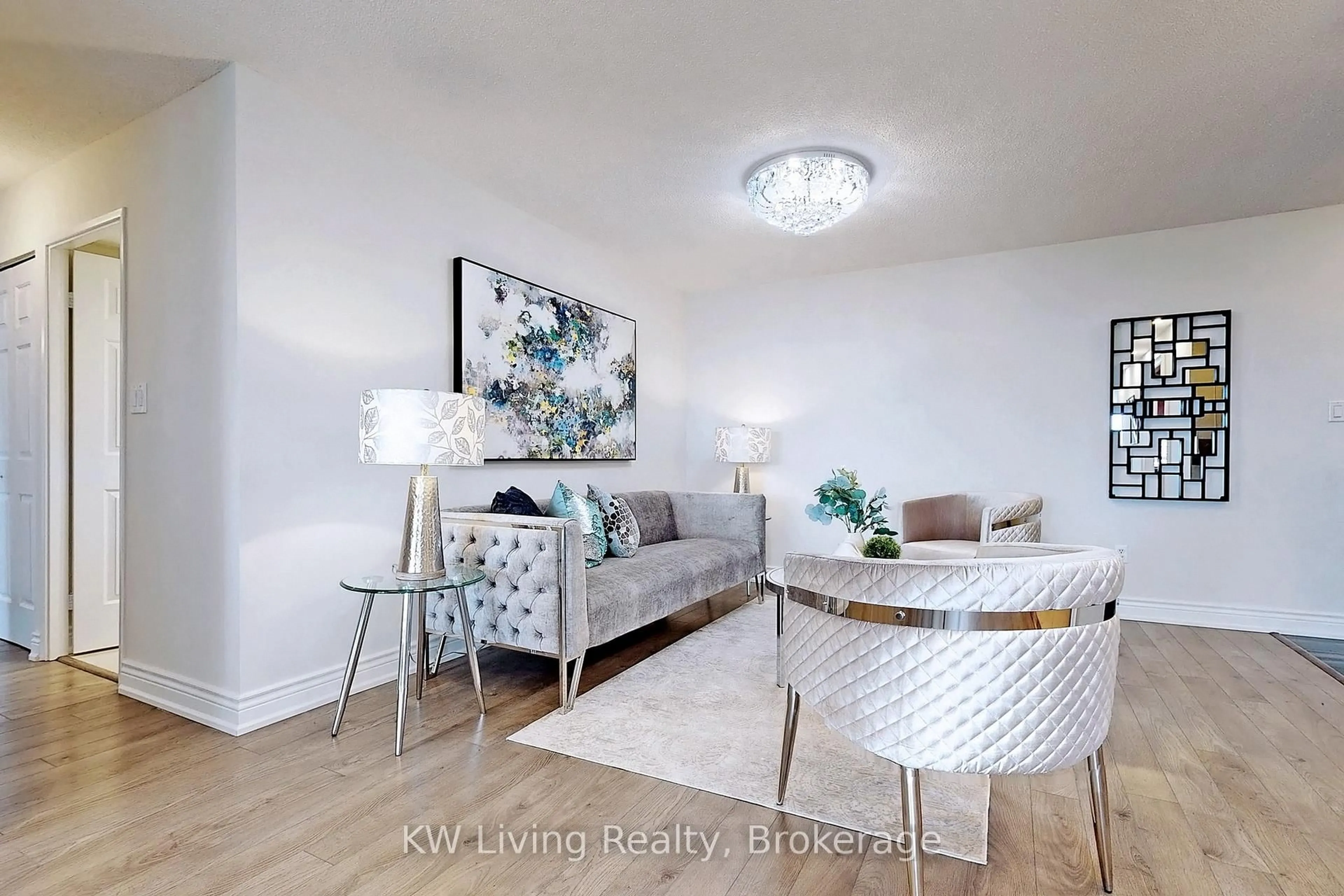 Living room with furniture, wood/laminate floor for 5444 Yonge St #1404, Toronto Ontario M2N 6J4