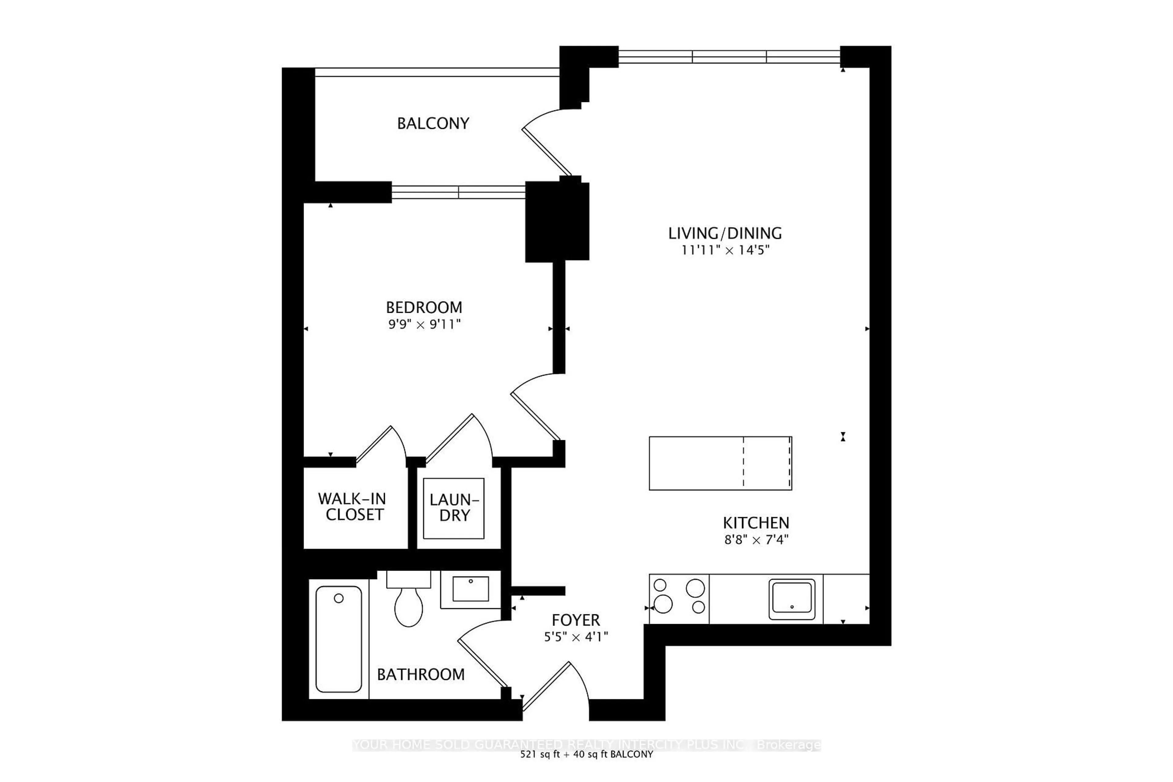 Floor plan for 501 St. Clair Ave #325, Toronto Ontario M5P 0A2