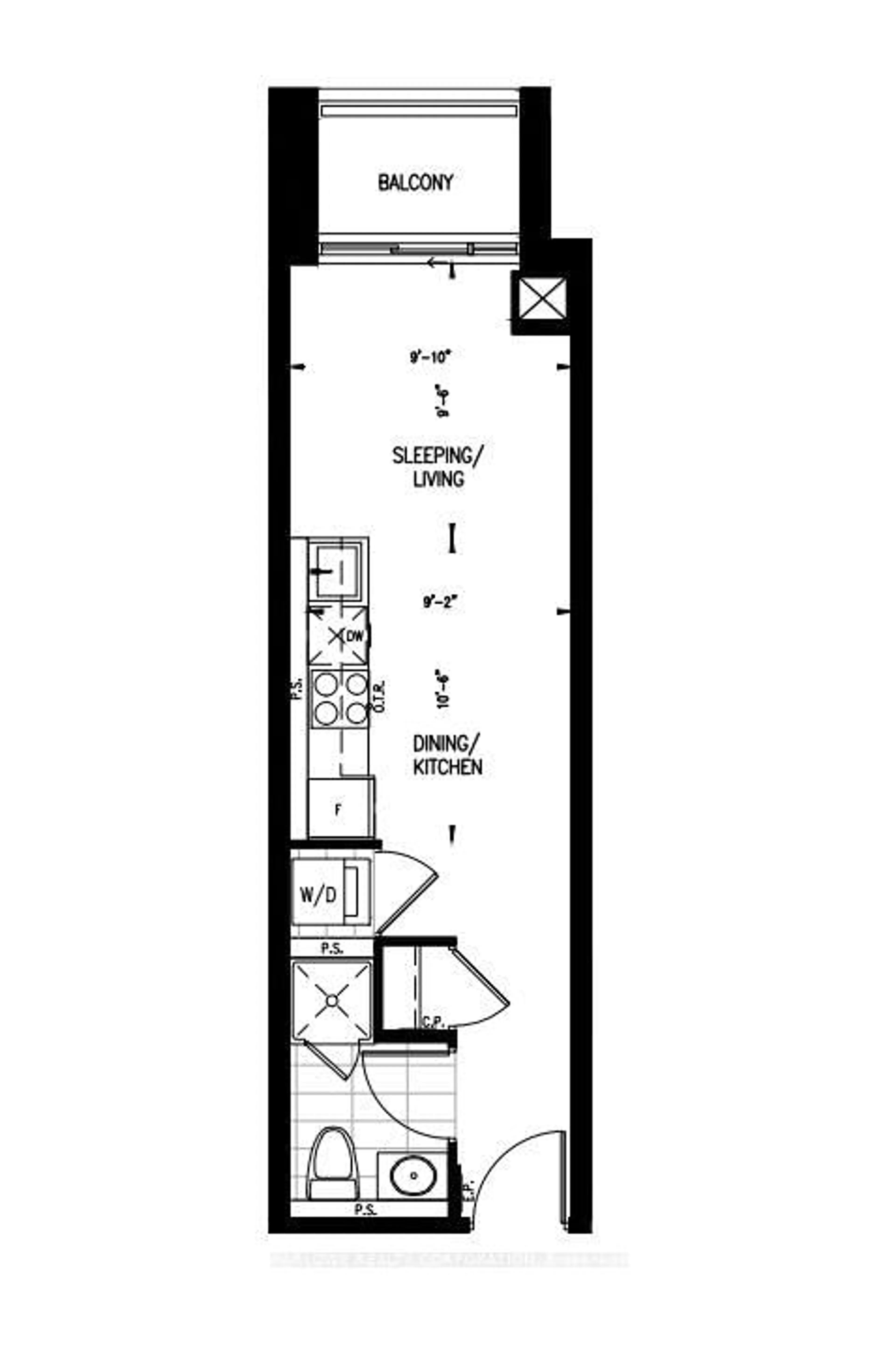 Floor plan for 543 Richmond St #406, Toronto Ontario M5V 1Y6
