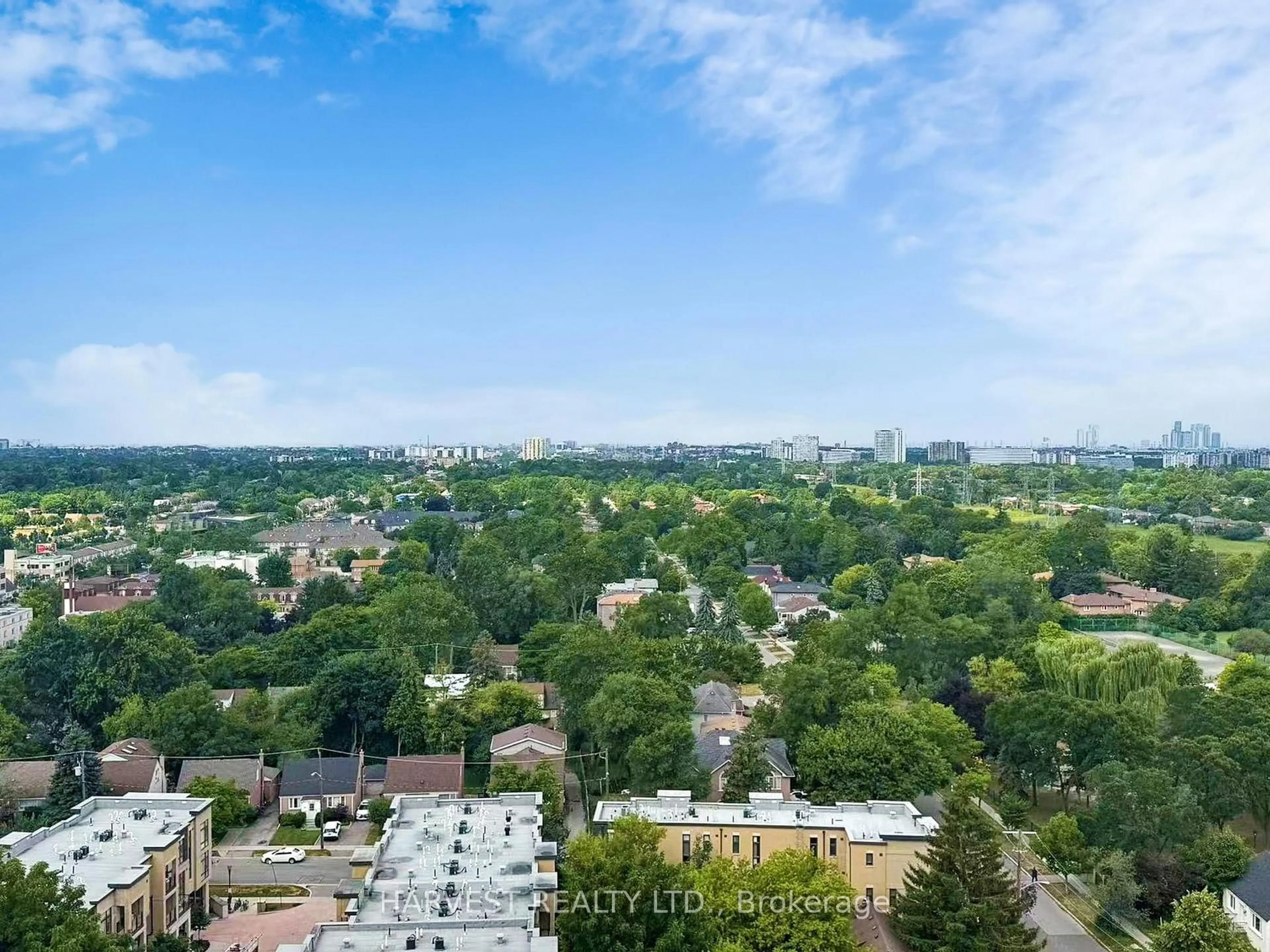 A pic from outside/outdoor area/front of a property/back of a property/a pic from drone, city buildings view from balcony for 25 Greenview Ave #1716, Toronto Ontario M2M 1R2