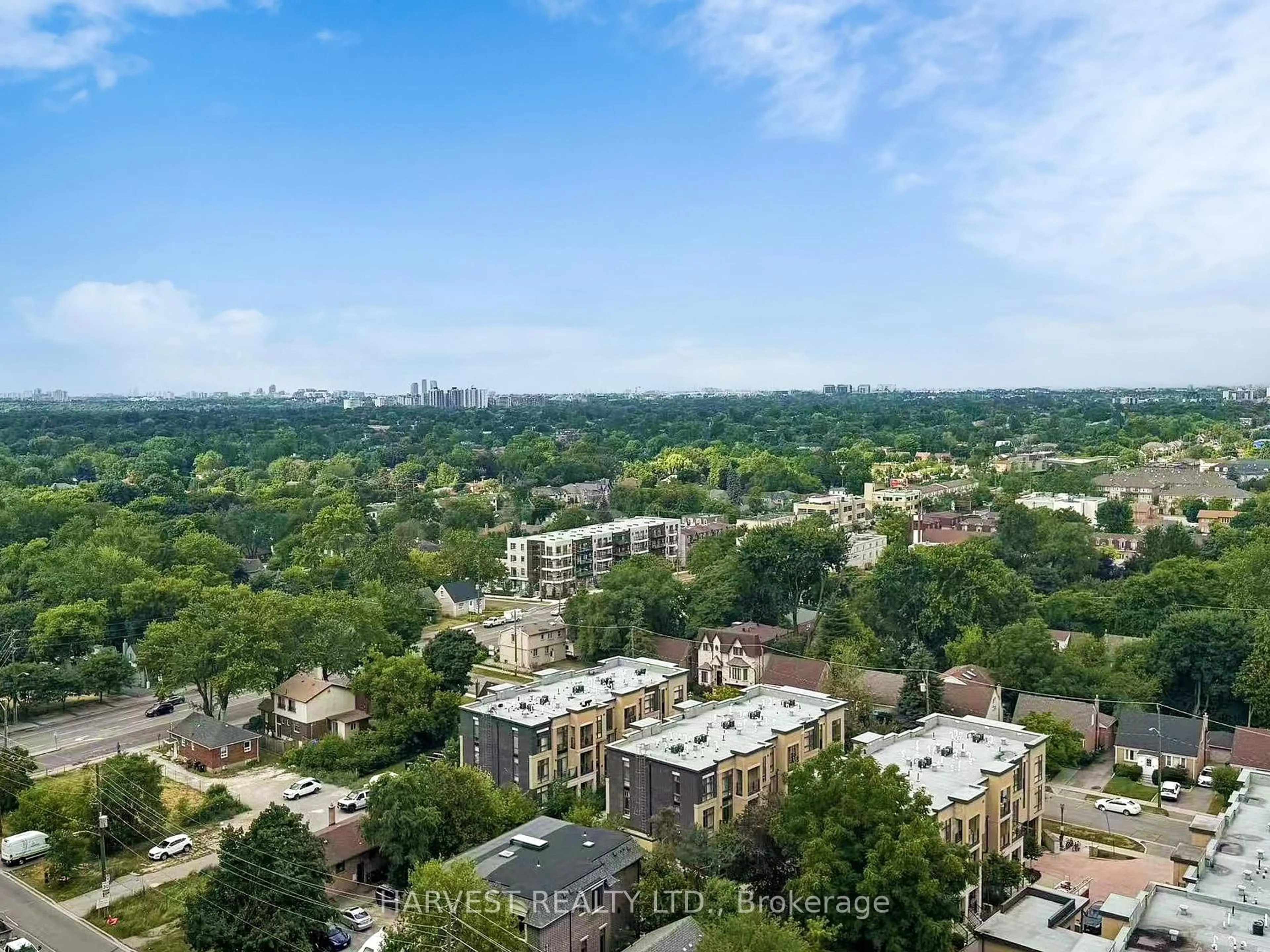 A pic from outside/outdoor area/front of a property/back of a property/a pic from drone, city buildings view from balcony for 25 Greenview Ave #1716, Toronto Ontario M2M 1R2