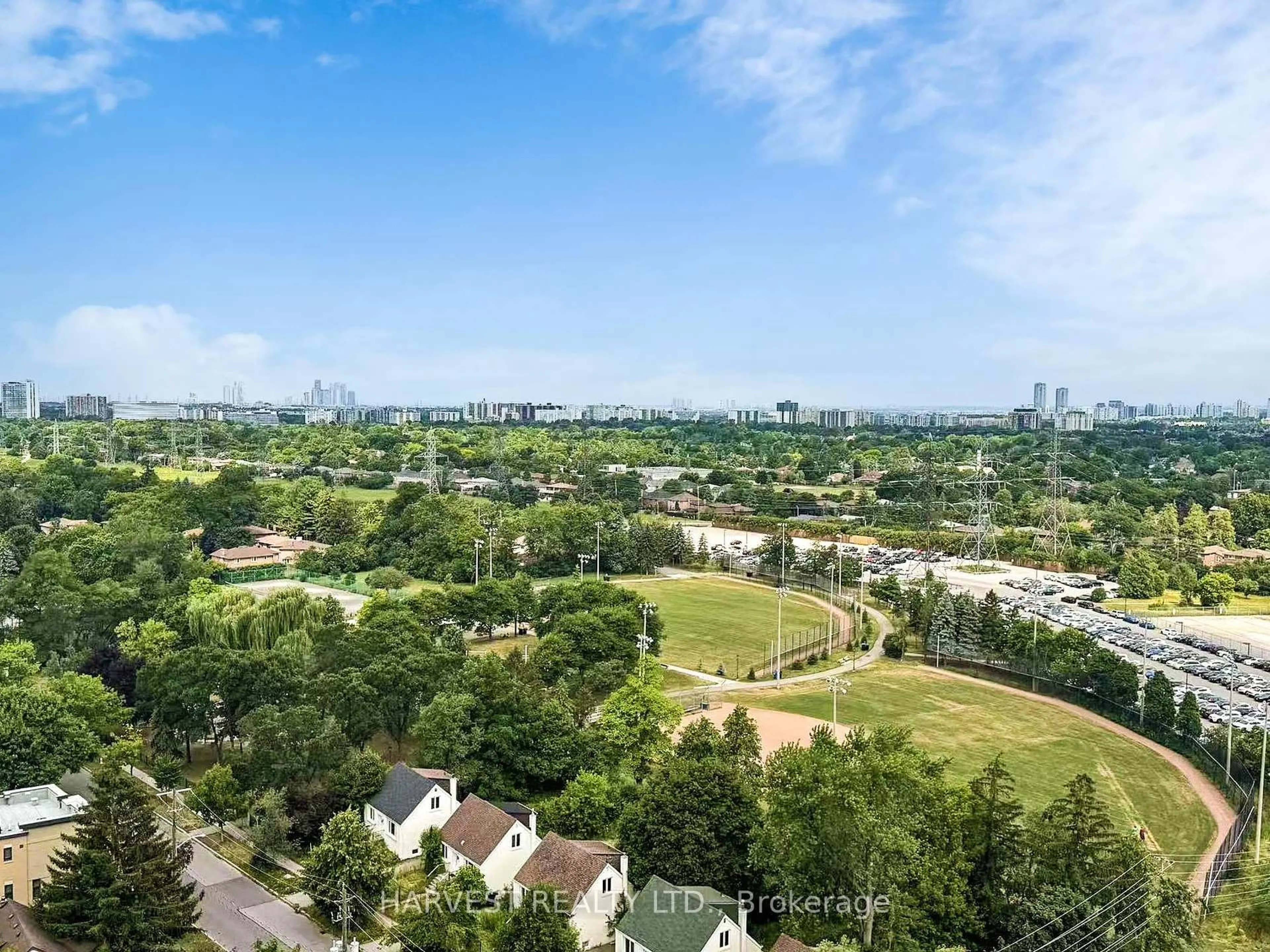 A pic from outside/outdoor area/front of a property/back of a property/a pic from drone, city buildings view from balcony for 25 Greenview Ave #1716, Toronto Ontario M2M 1R2