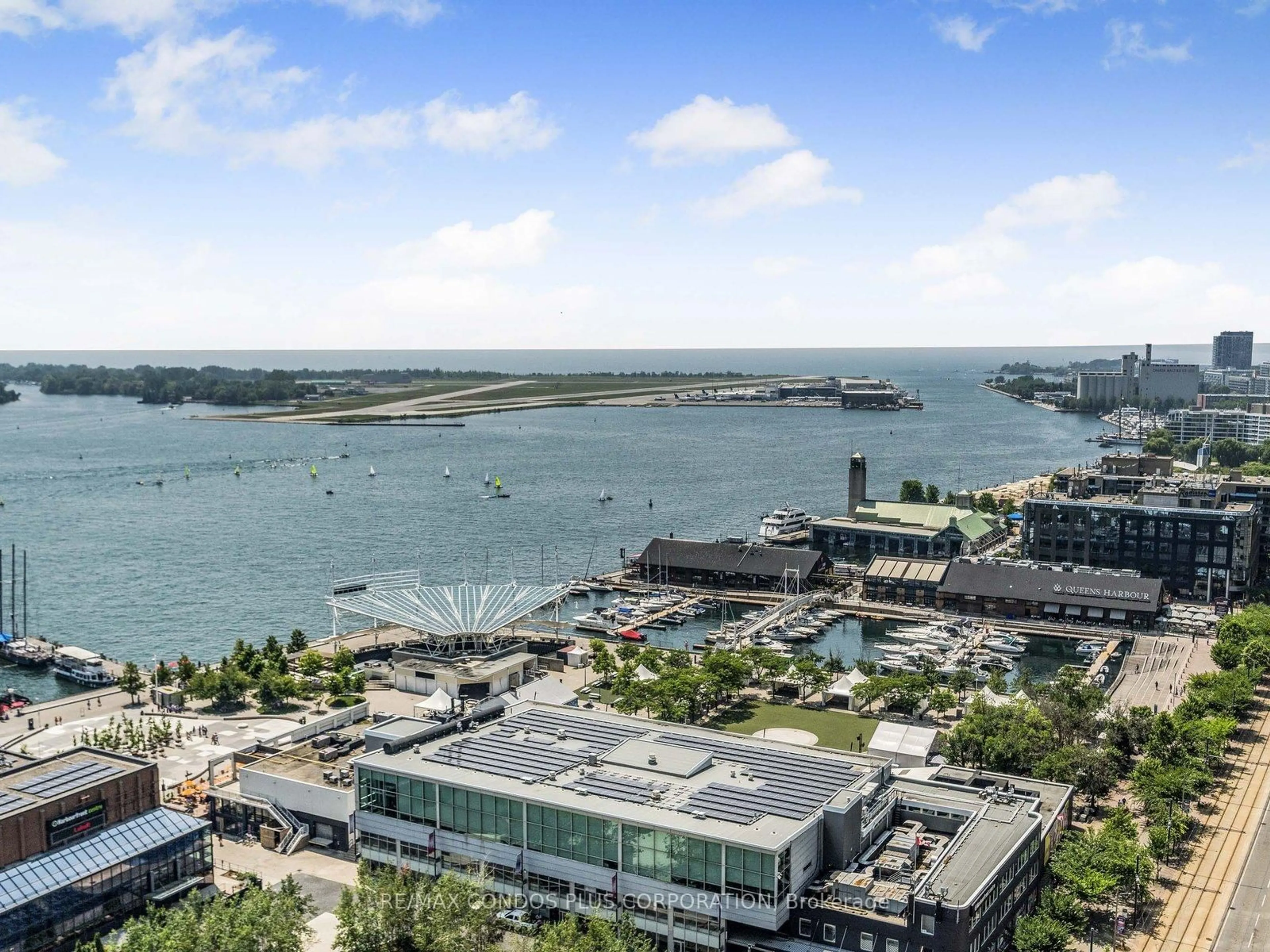 A pic from outside/outdoor area/front of a property/back of a property/a pic from drone, water/lake/river/ocean view for 208 Queens Quay #2407, Toronto Ontario M5J 2Y5