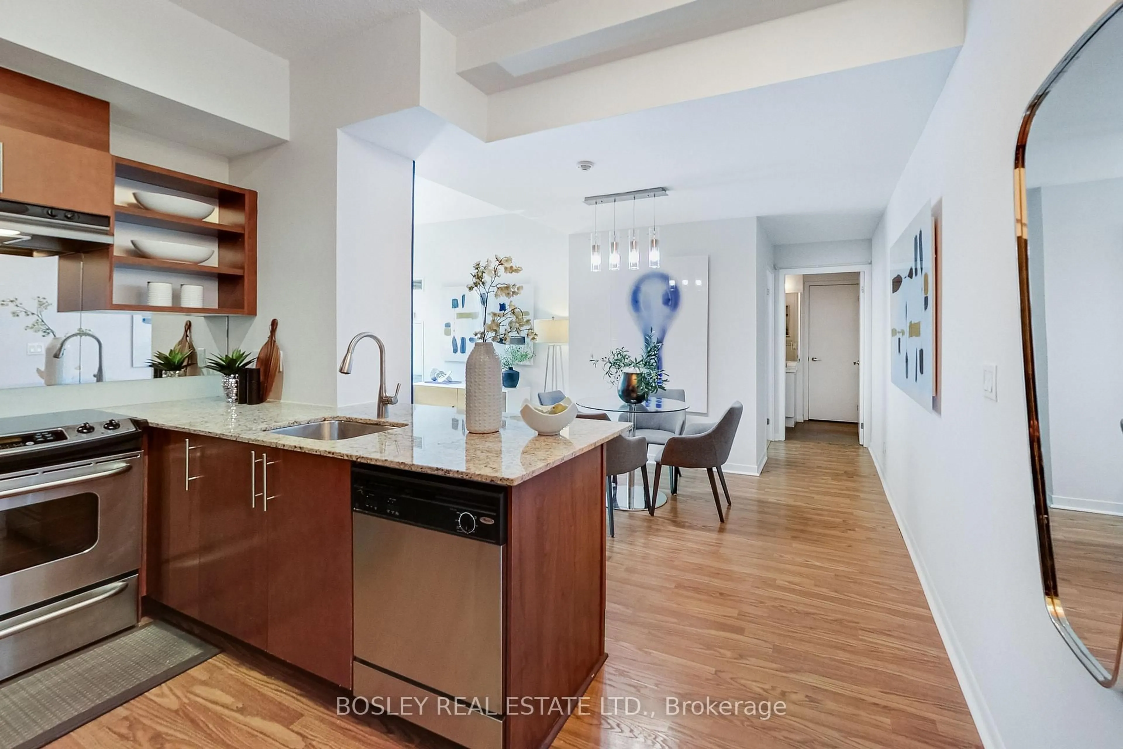 Open concept kitchen, ceramic/tile floor for 96 St. Patrick St #201, Toronto Ontario M5T 1V2