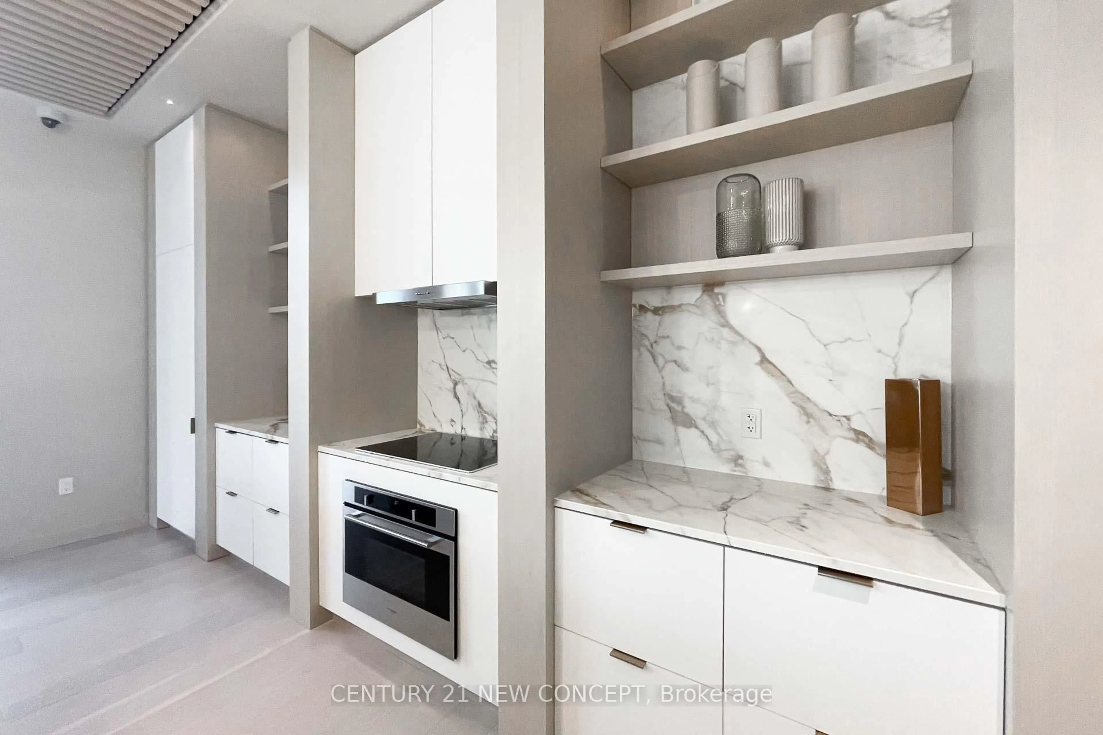 Contemporary kitchen, ceramic/tile floor for 55 Cooper St #7702, Toronto Ontario M5E 0G1