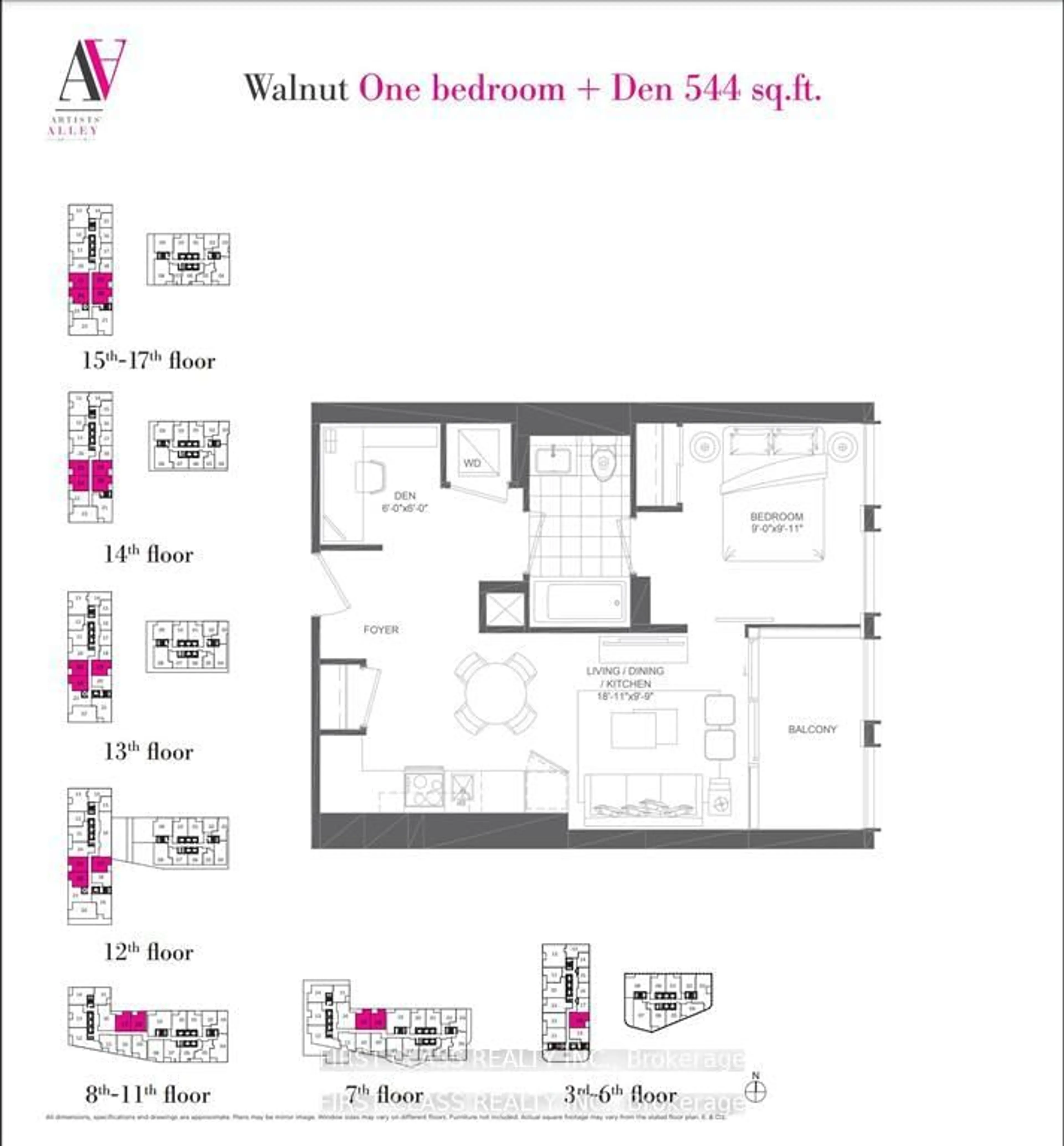 Floor plan for 121 St Patrick St #1625, Toronto Ontario M5T 0B8