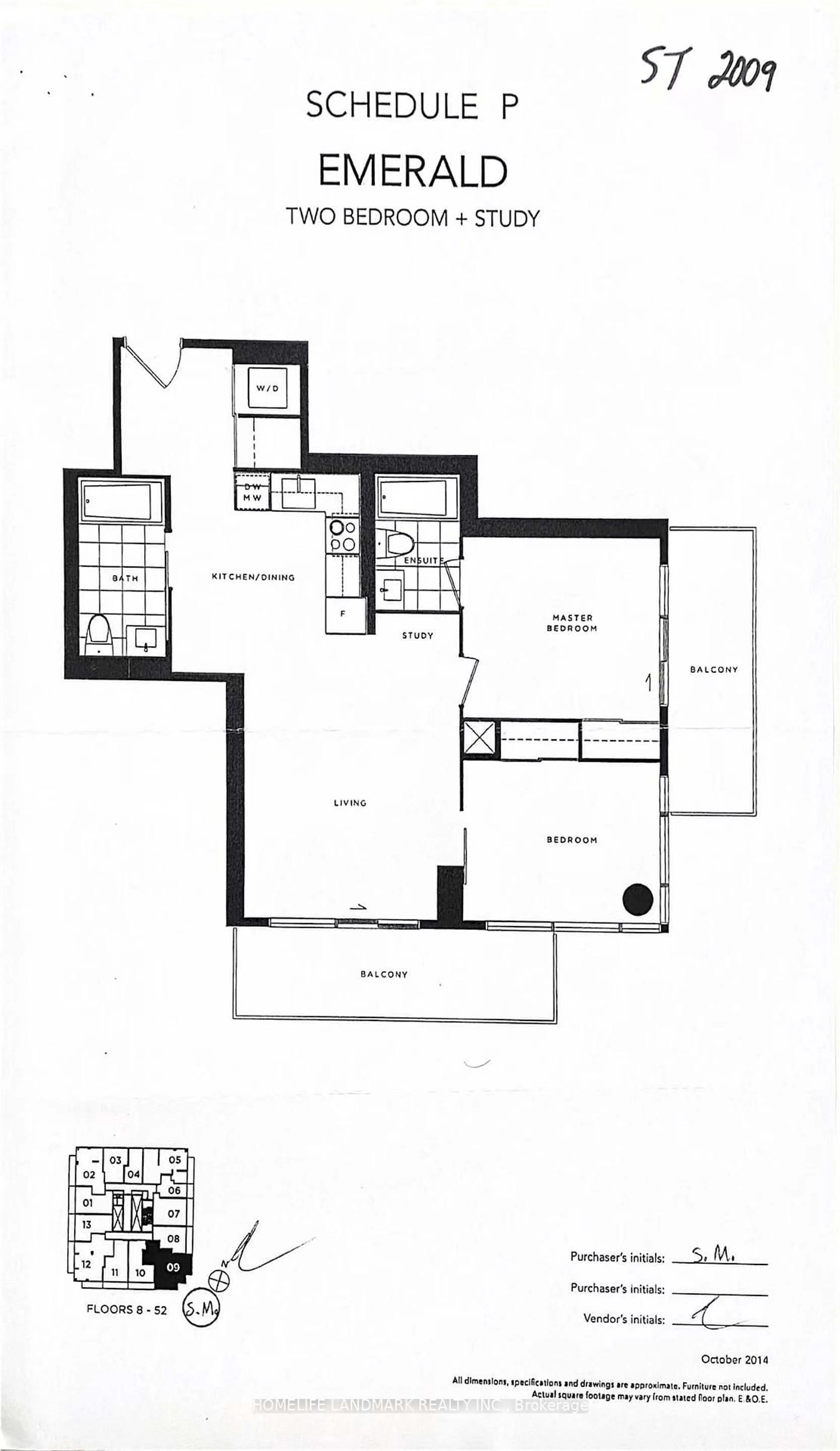 Floor plan for 501 Yonge St #9, Toronto Ontario M4Y 0G8