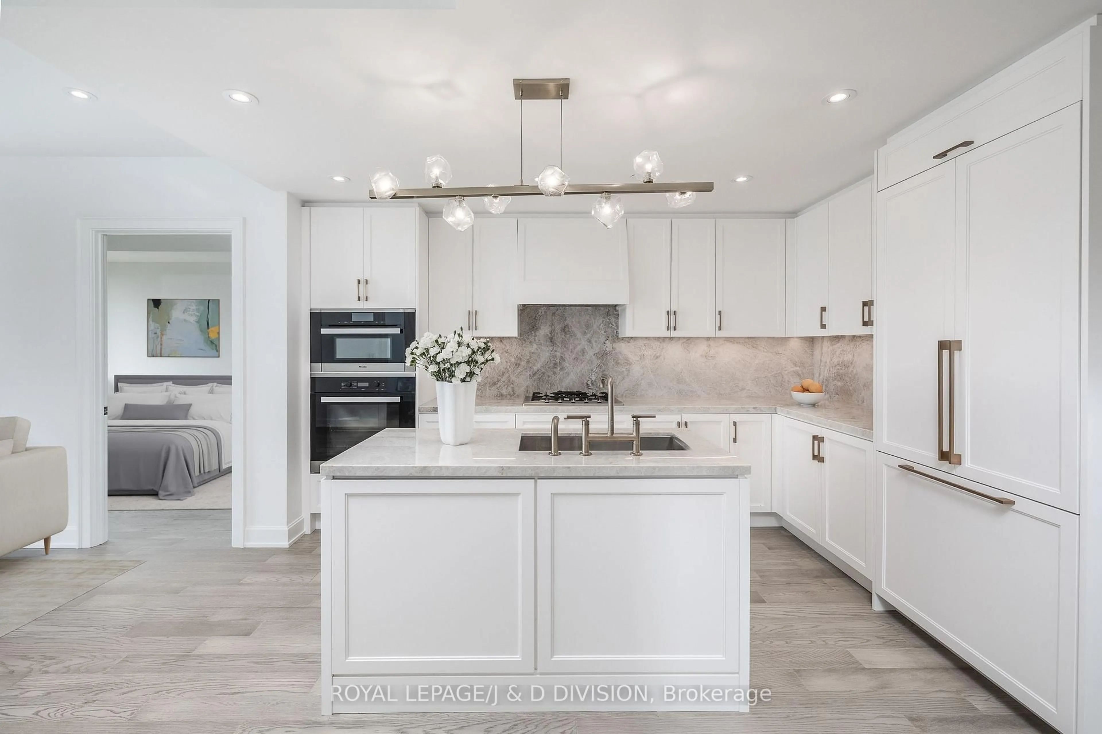 Contemporary kitchen, ceramic/tile floor for 1 Strathgowan Ave #513, Toronto Ontario M4N 0B3