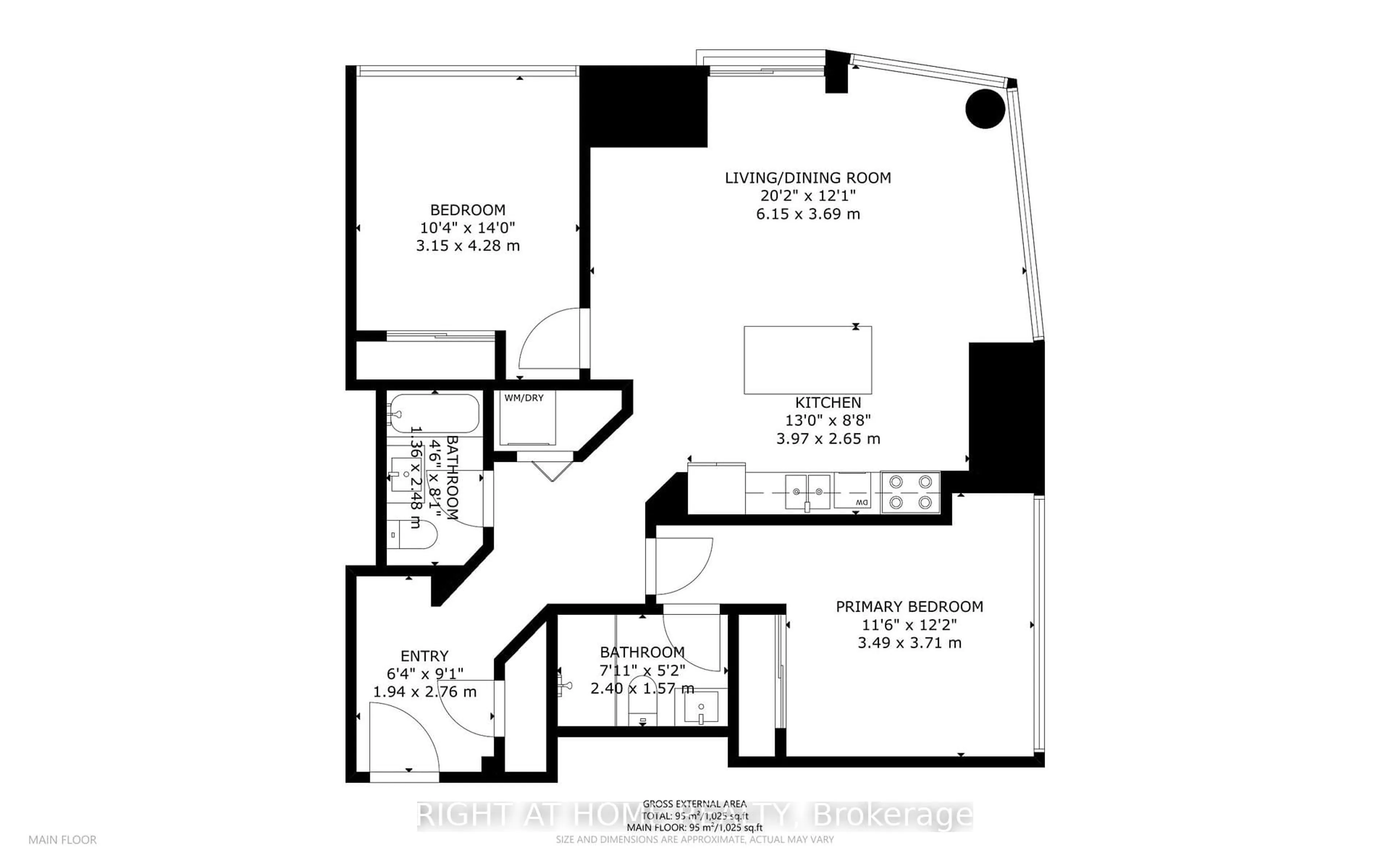 Floor plan for 2191 Yonge St #405, Toronto Ontario M4S 3H8
