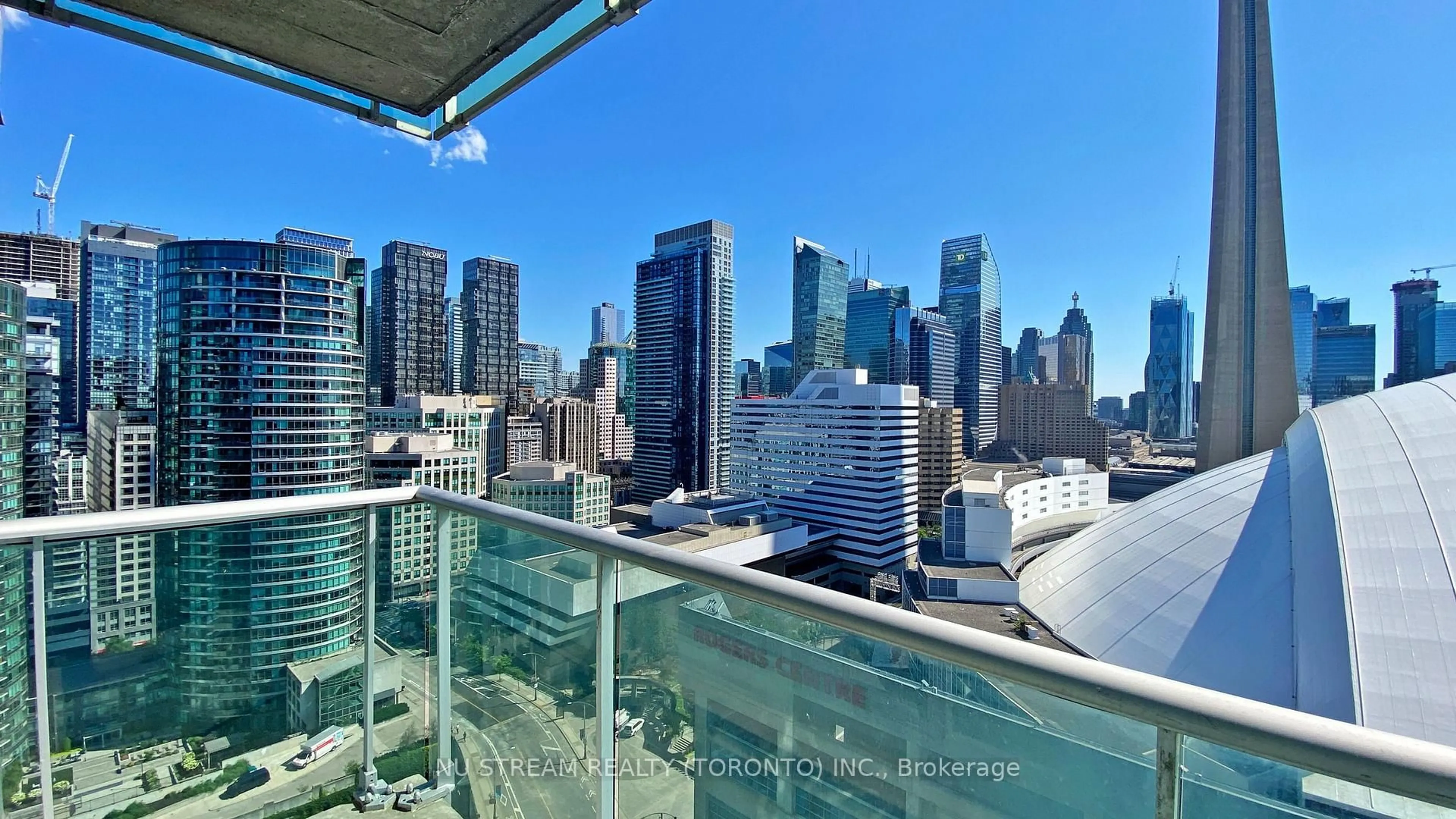 Balcony in the apartment, city buildings view from balcony for 81 Navy Wharf Crt #2812, Toronto Ontario M5V 3S2