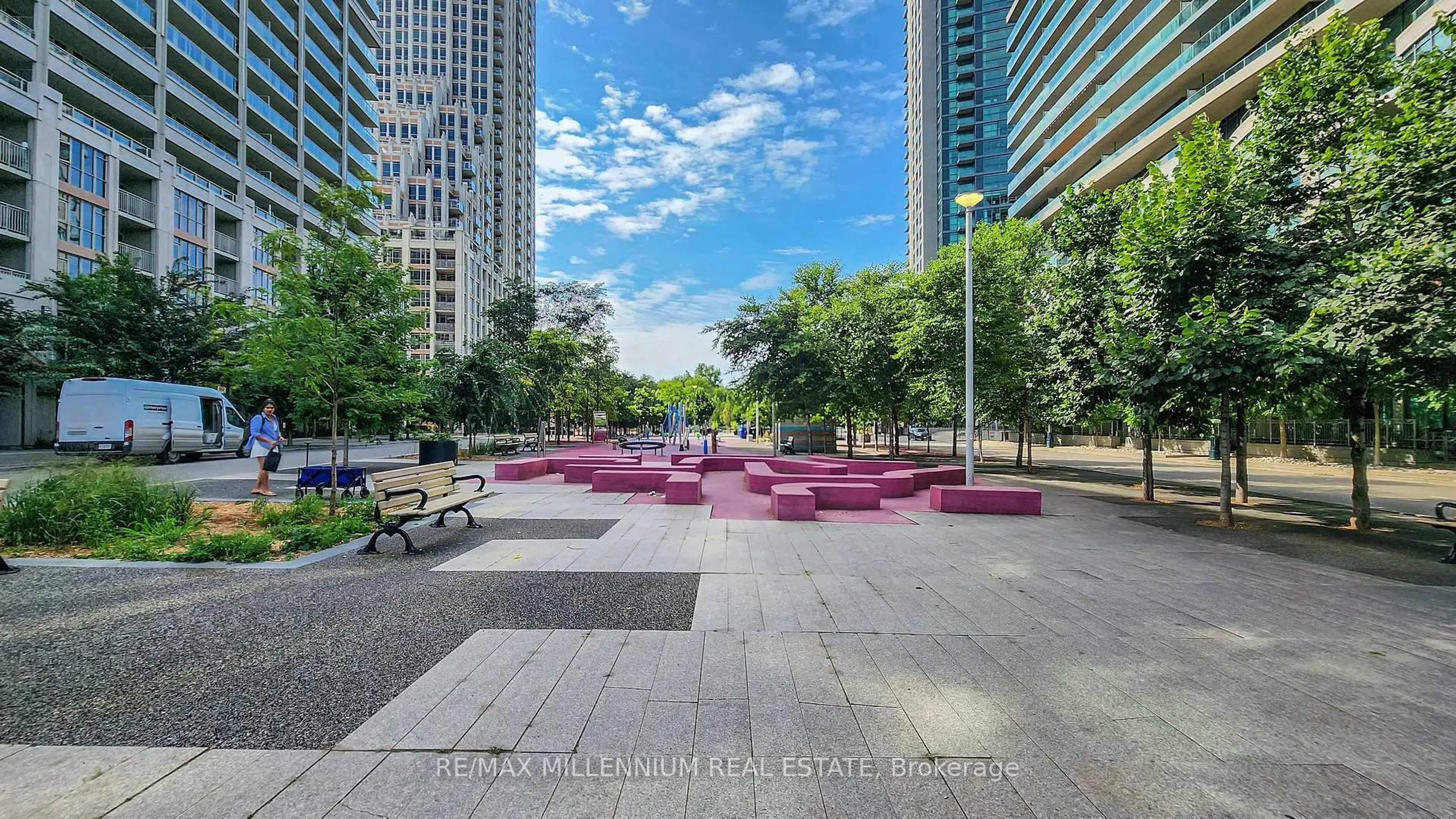 Patio, city buildings view from balcony for 209 Fort York Blvd #473, Toronto Ontario M5V 4A1
