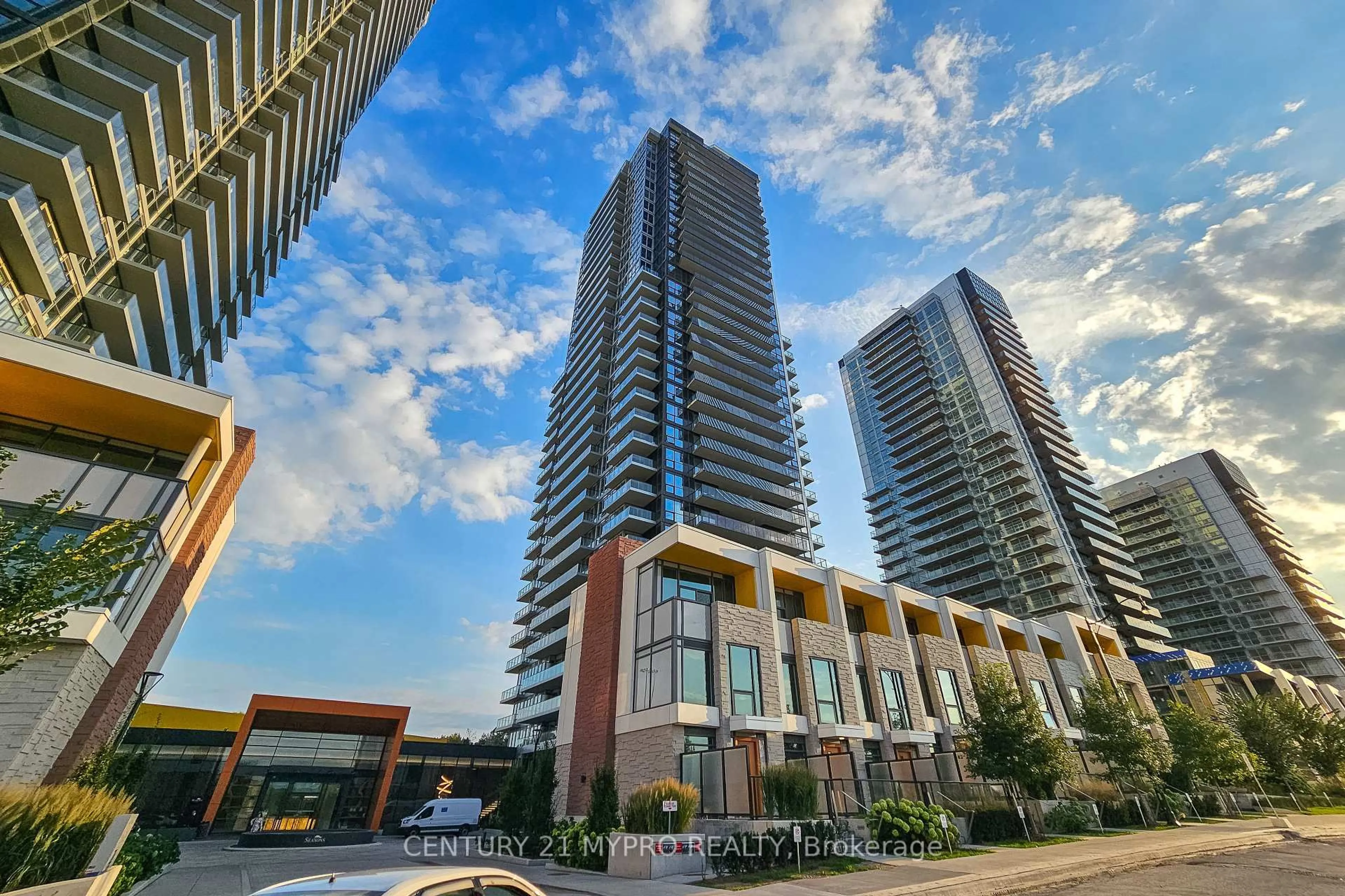 Patio, city buildings view from balcony for 95 Mcmahon Dr #3706, Toronto Ontario M2K 0H2