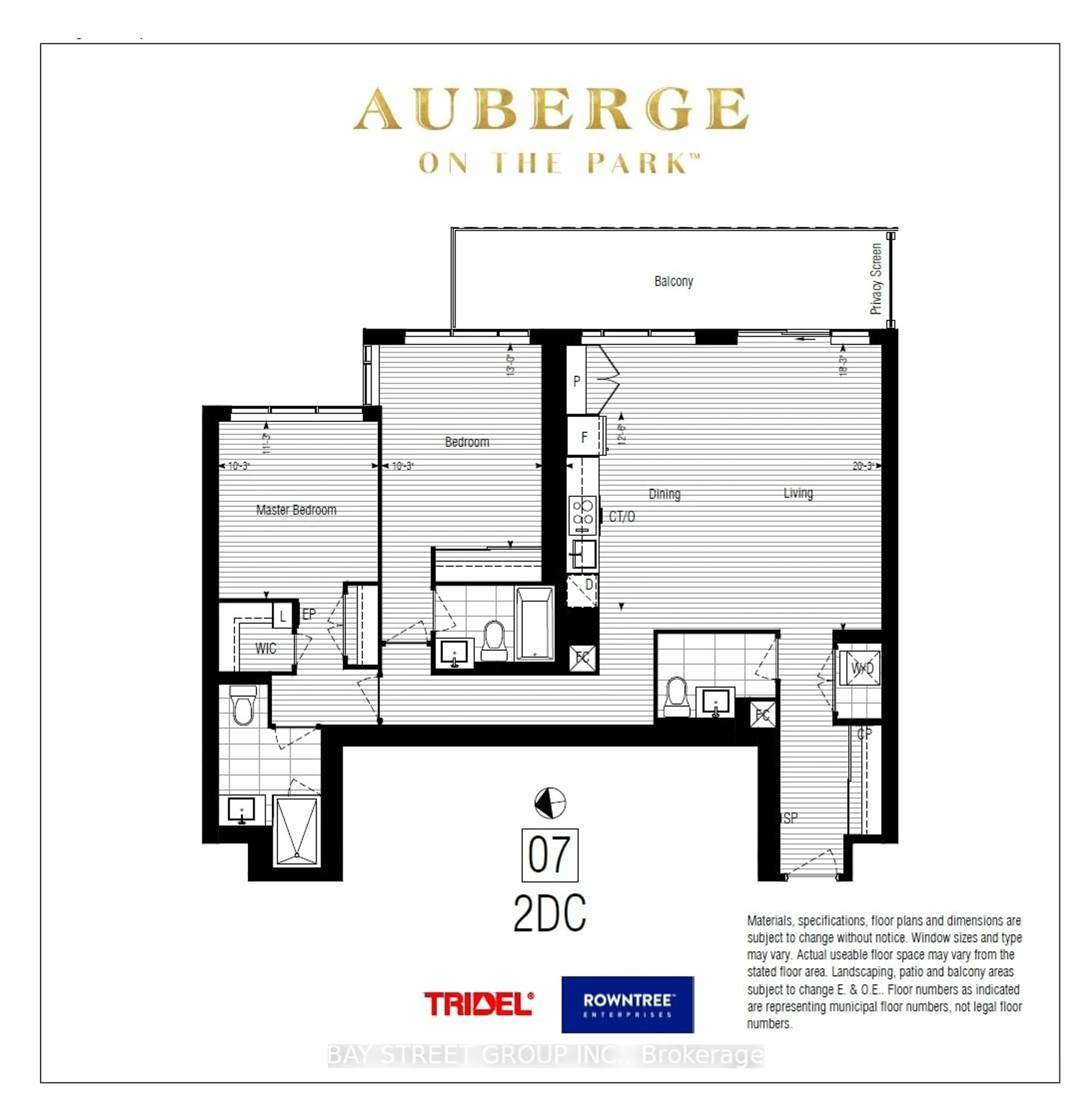 Floor plan for 30 Inn On The Park Dr #2207, Toronto Ontario M3C 0P7