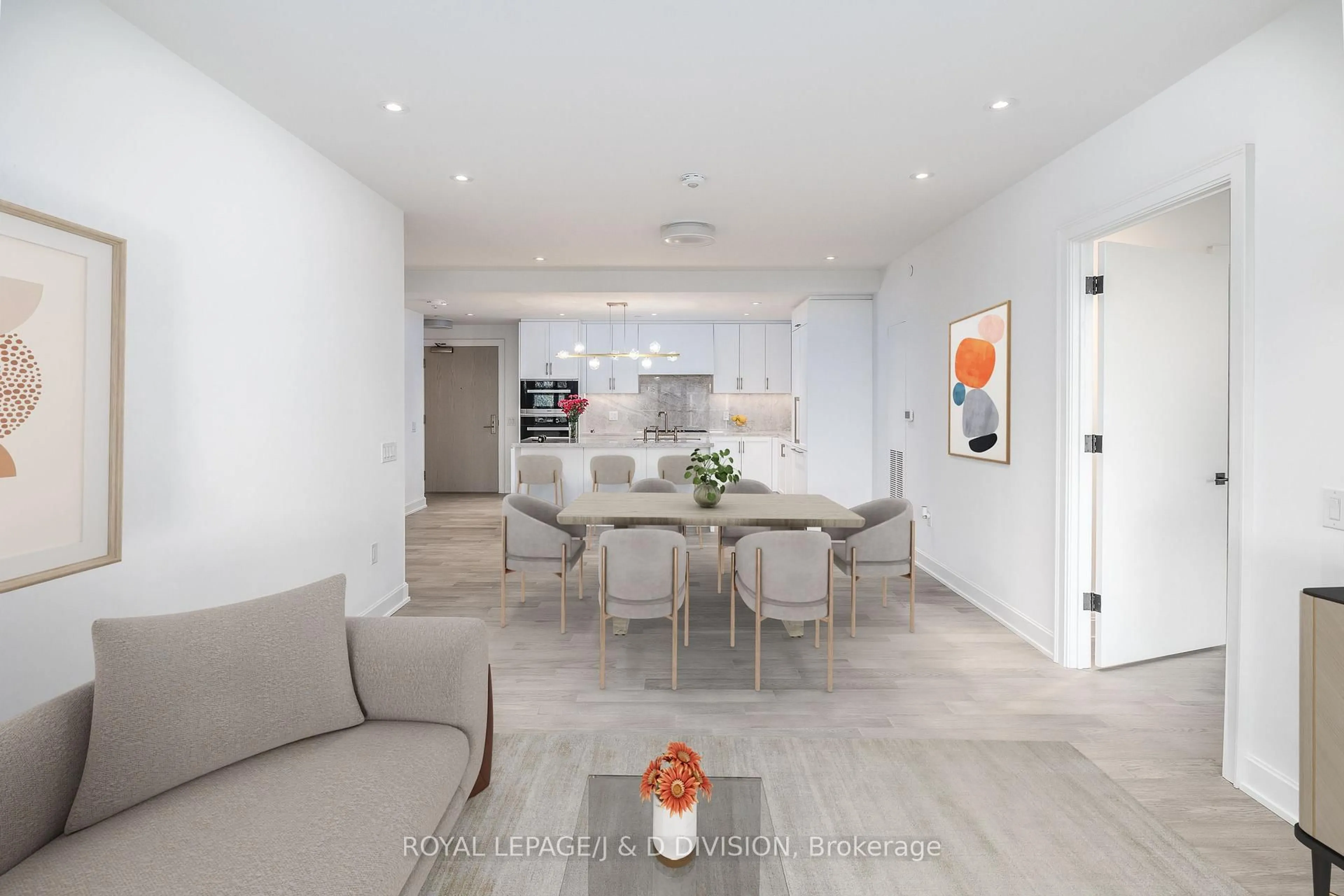 Open concept kitchen, ceramic/tile floor for 1 Strathgowan Ave #408, Toronto Ontario M4N 0B3