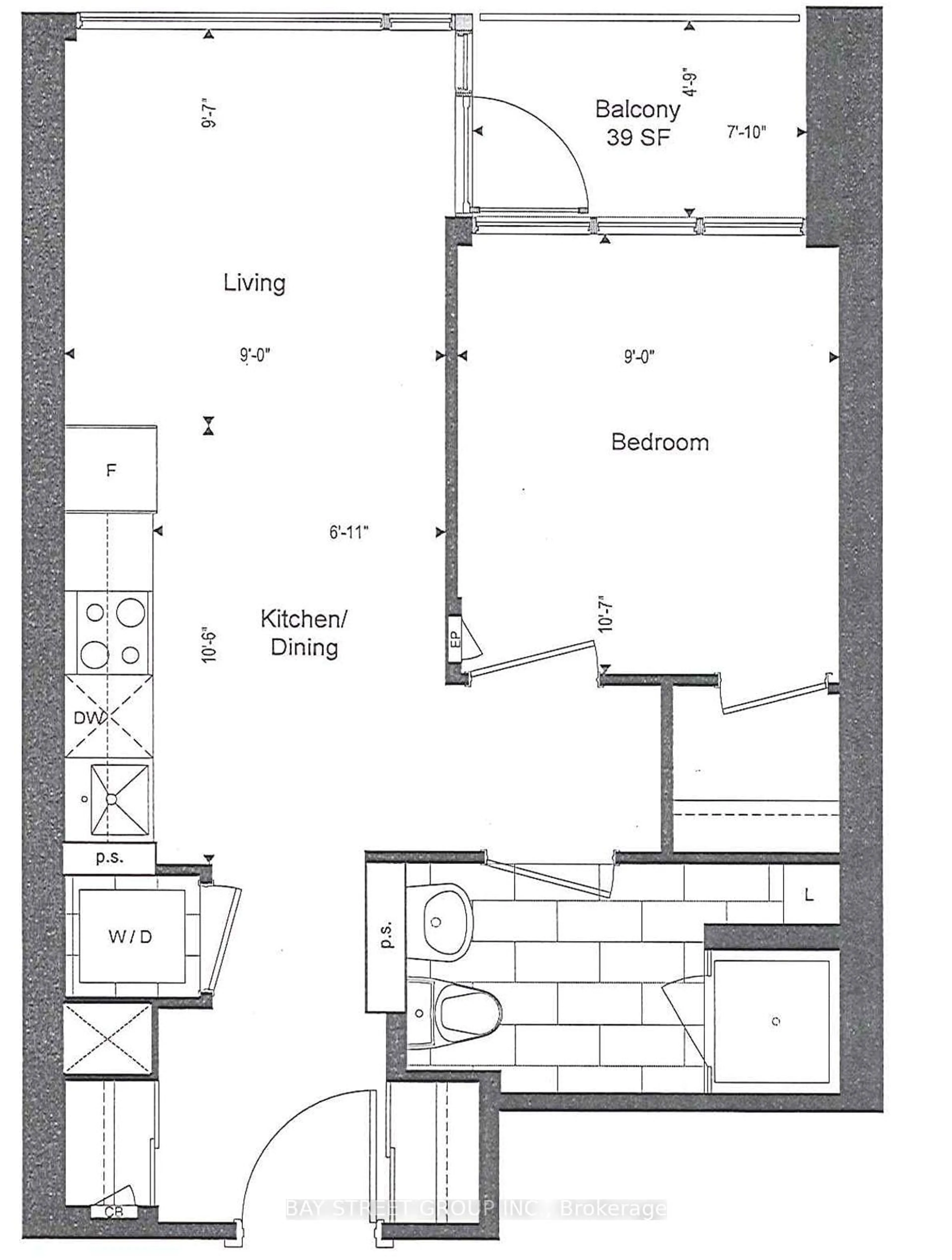 Floor plan for 135 Lower Sherbourne St #665B, Toronto Ontario M5A 1Y4
