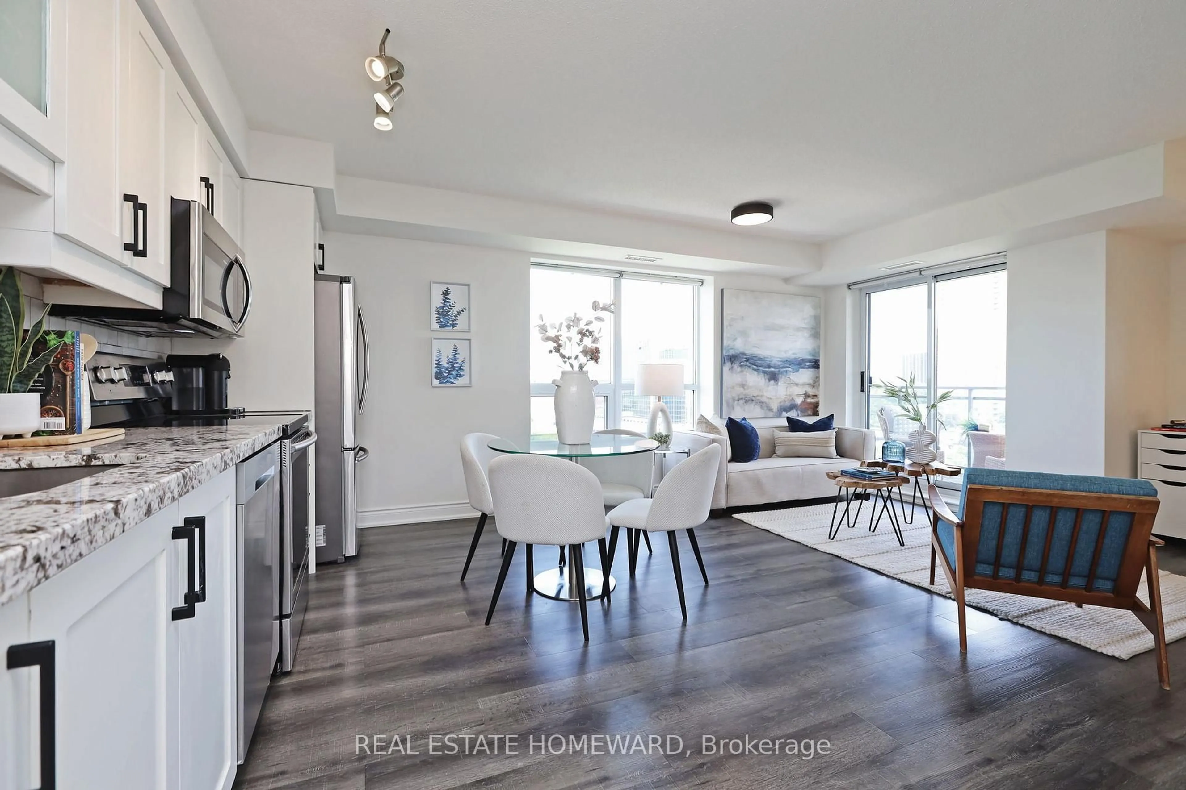 Open concept kitchen, unknown for 120 Dallimore Circ ##608, Toronto Ontario M3C 4J1
