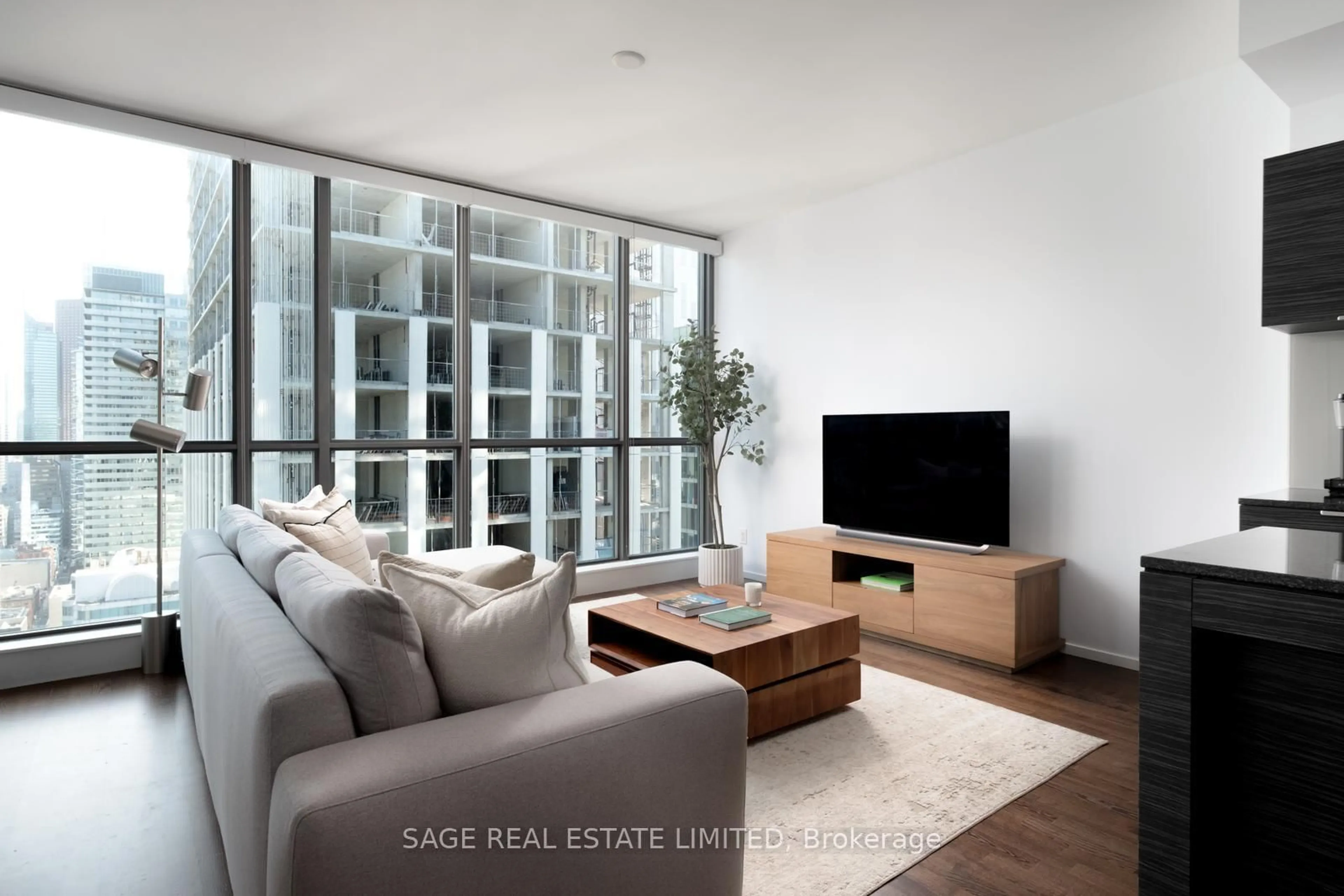 Living room with furniture, unknown for 8 Charlotte St #3104, Toronto Ontario M5V 0K4