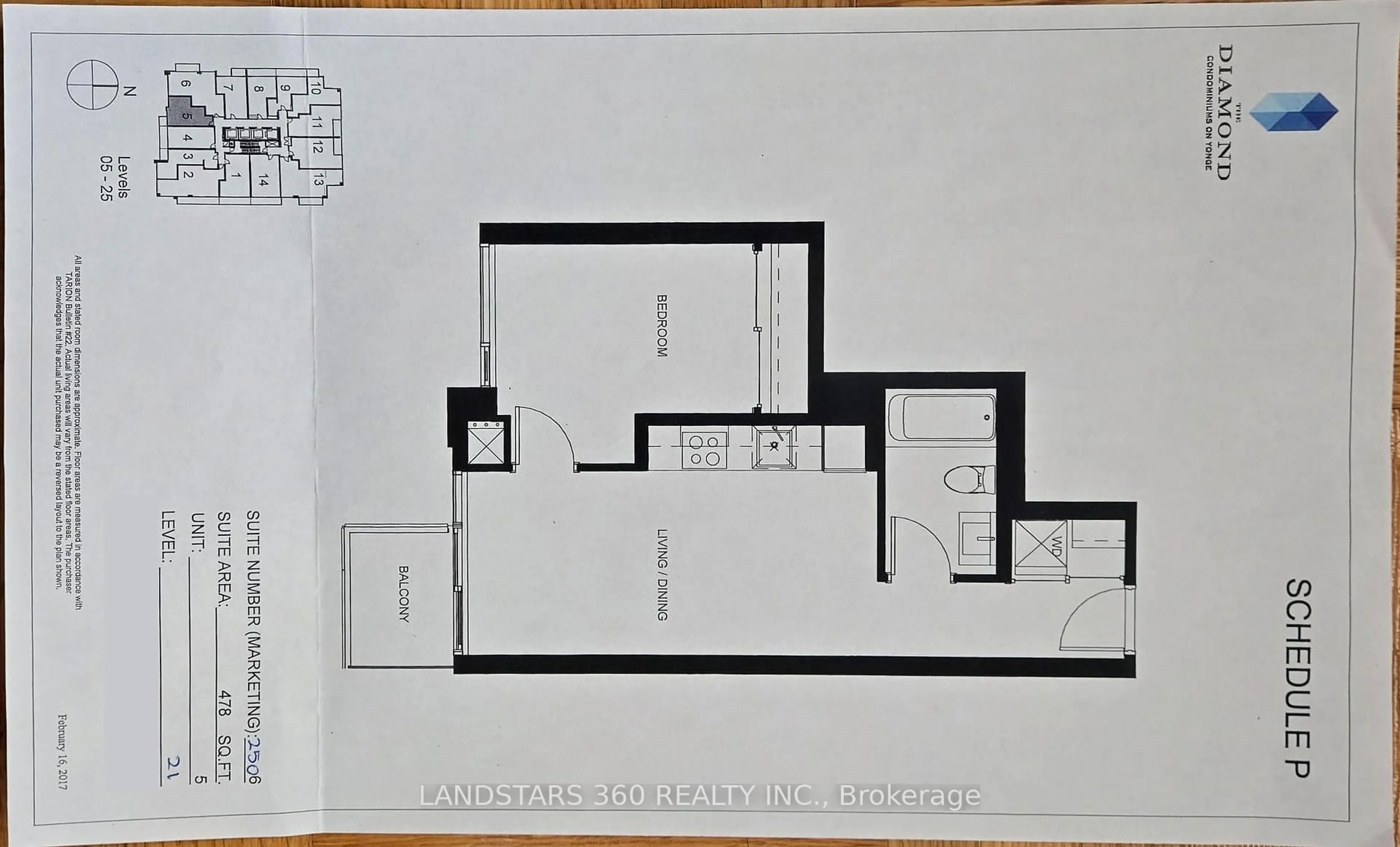 Floor plan for 75 Canterbury Pl #2506, Toronto Ontario M2N 0L2