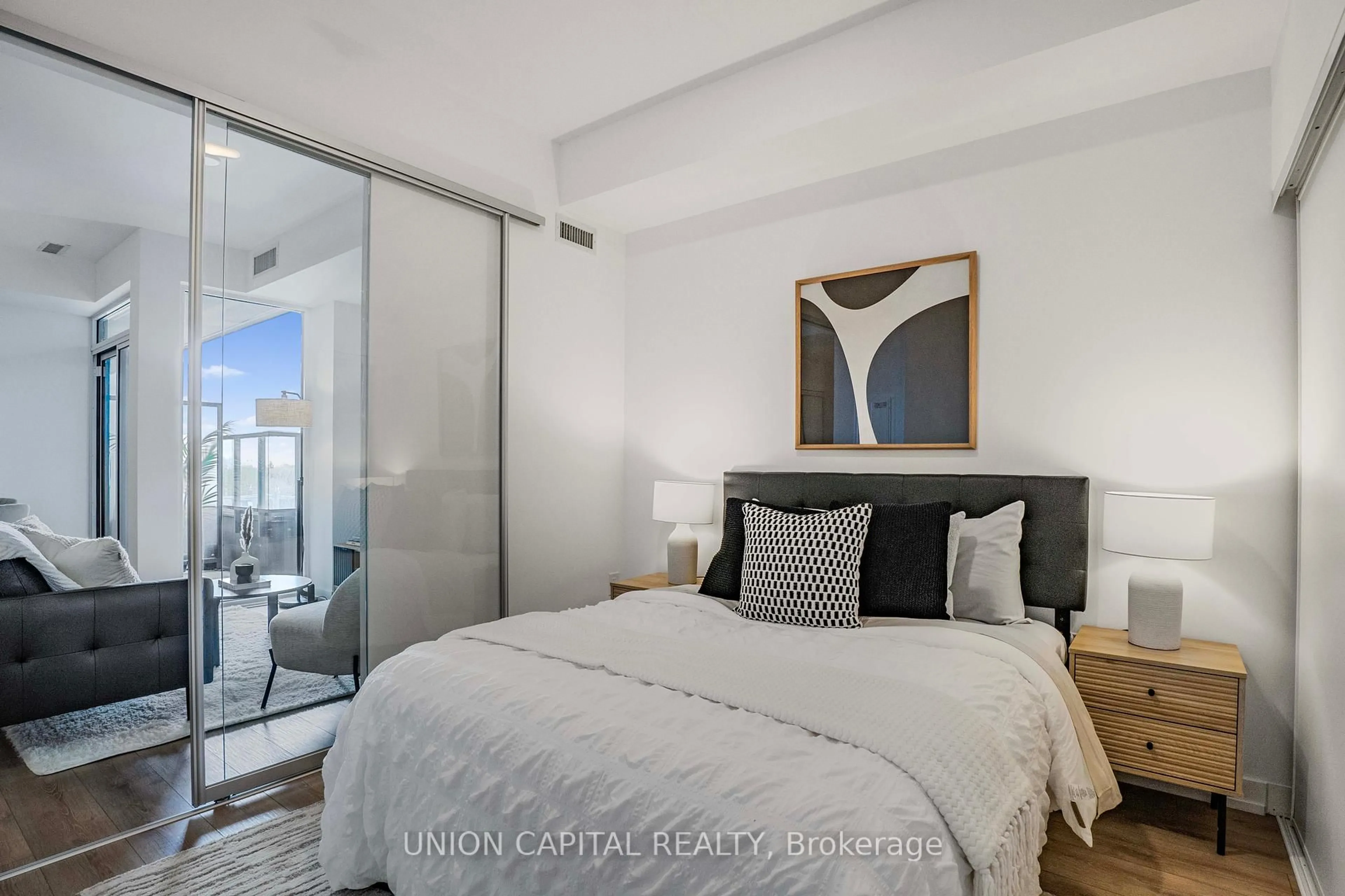 Bedroom with bed, unknown for 500 Dupont St #419, Toronto Ontario M6G 0B8