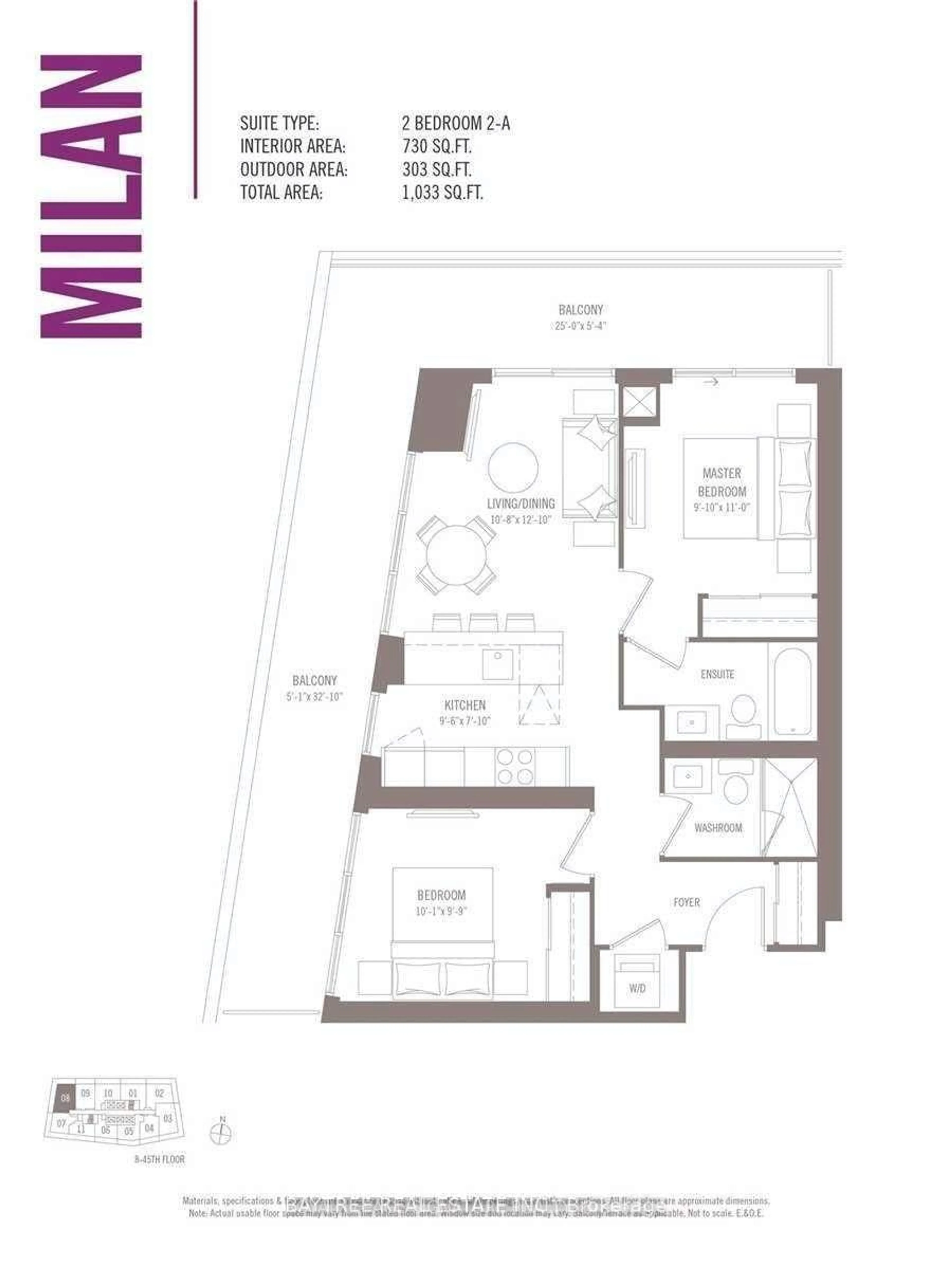 Floor plan for 2221 Yonge St #809, Toronto Ontario M4S 0B8