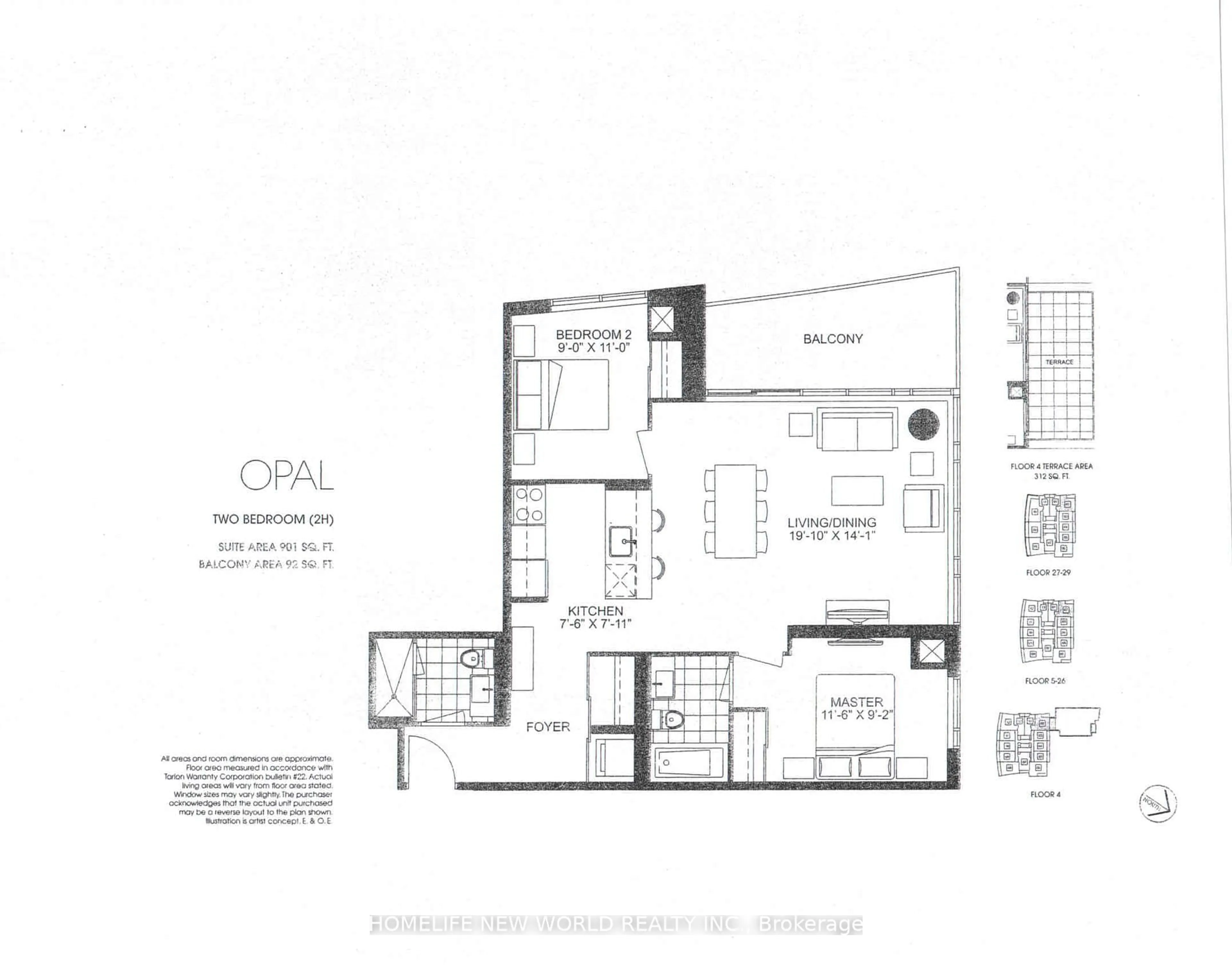 Floor plan for 66 Forest Manor Rd #1102, Toronto Ontario M2J 0B7