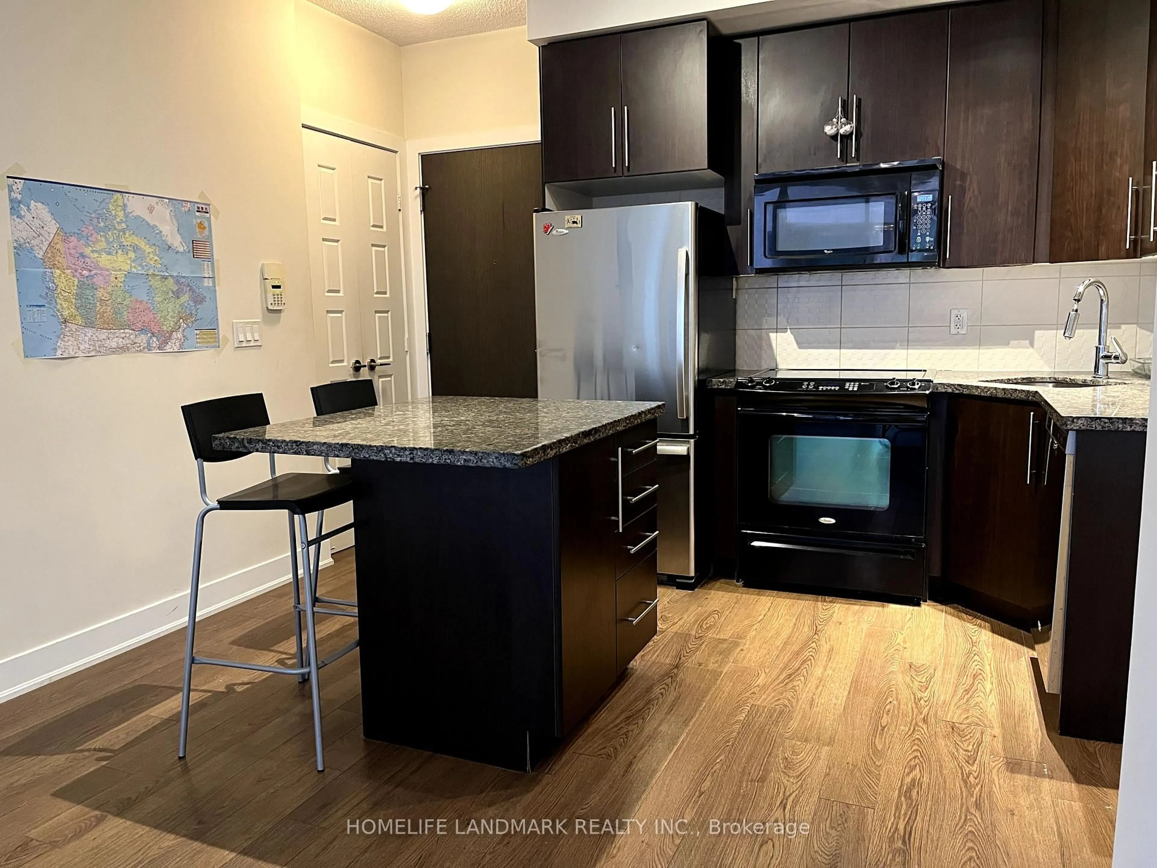Open concept kitchen, wood/laminate floor for 28 Linden St #1501, Toronto Ontario M4Y 0A4