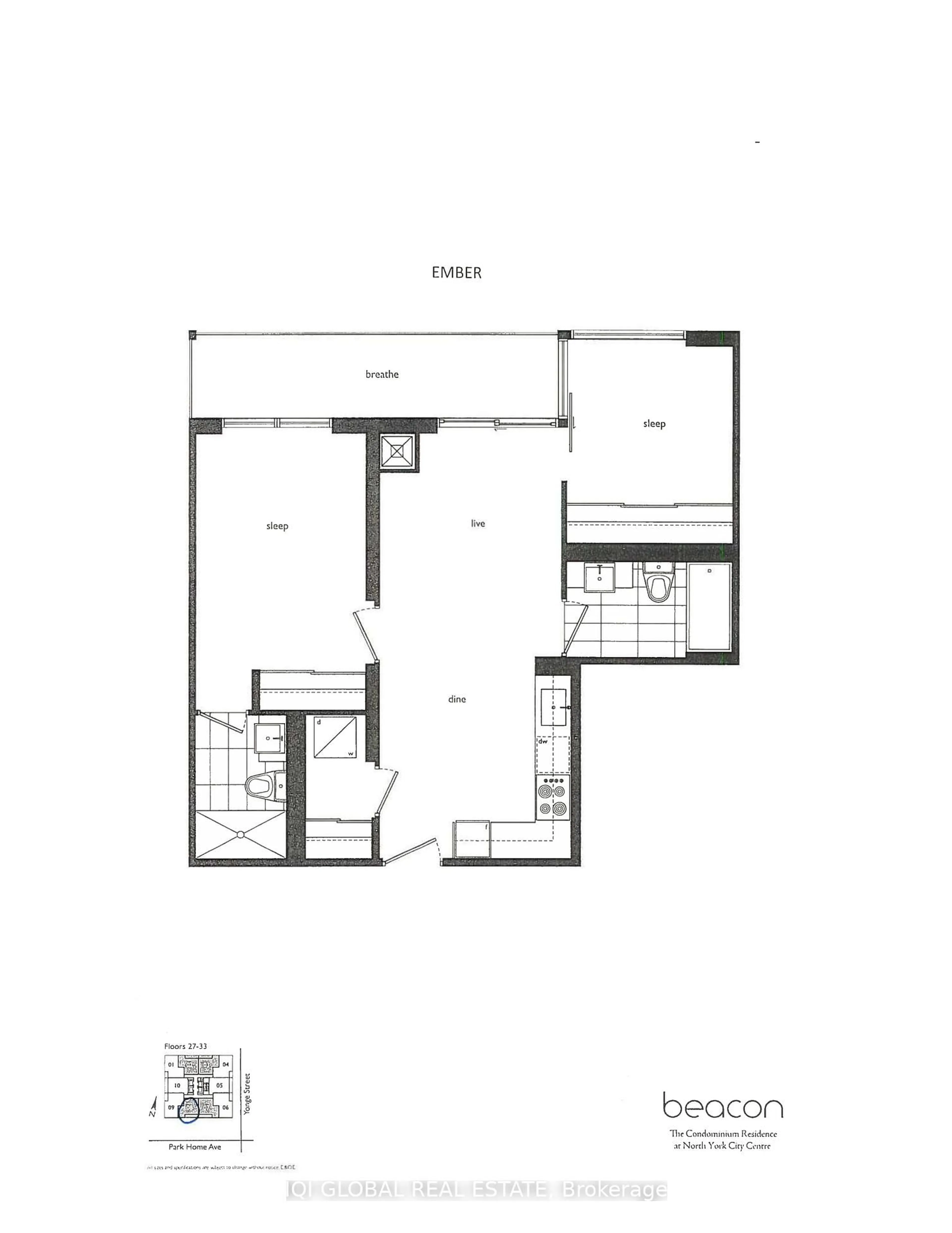 Floor plan for 5180 Yonge St #2808, Toronto Ontario M2N 5P6