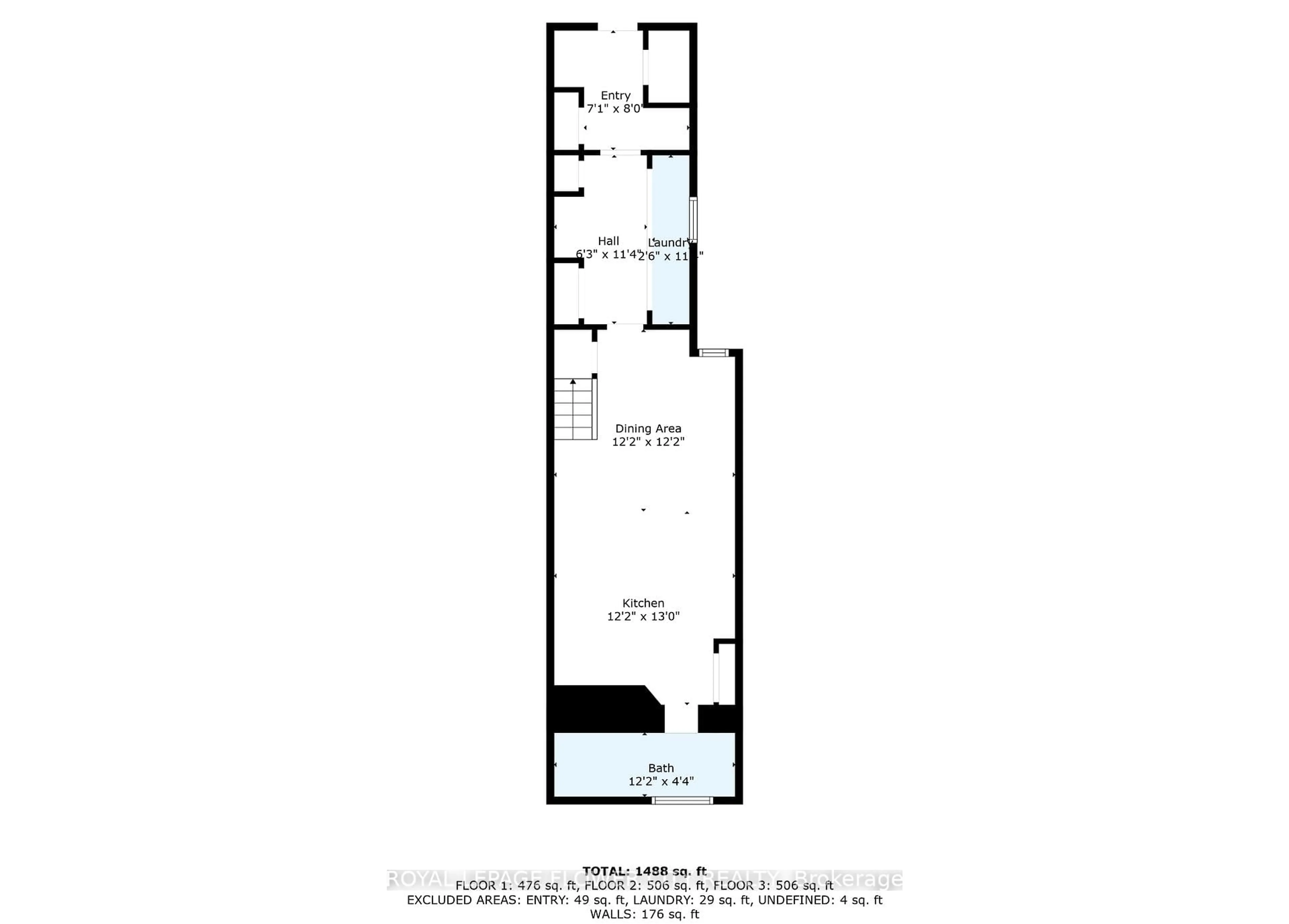 Floor plan for 63 Moutray St, Toronto Ontario M6K 1W4