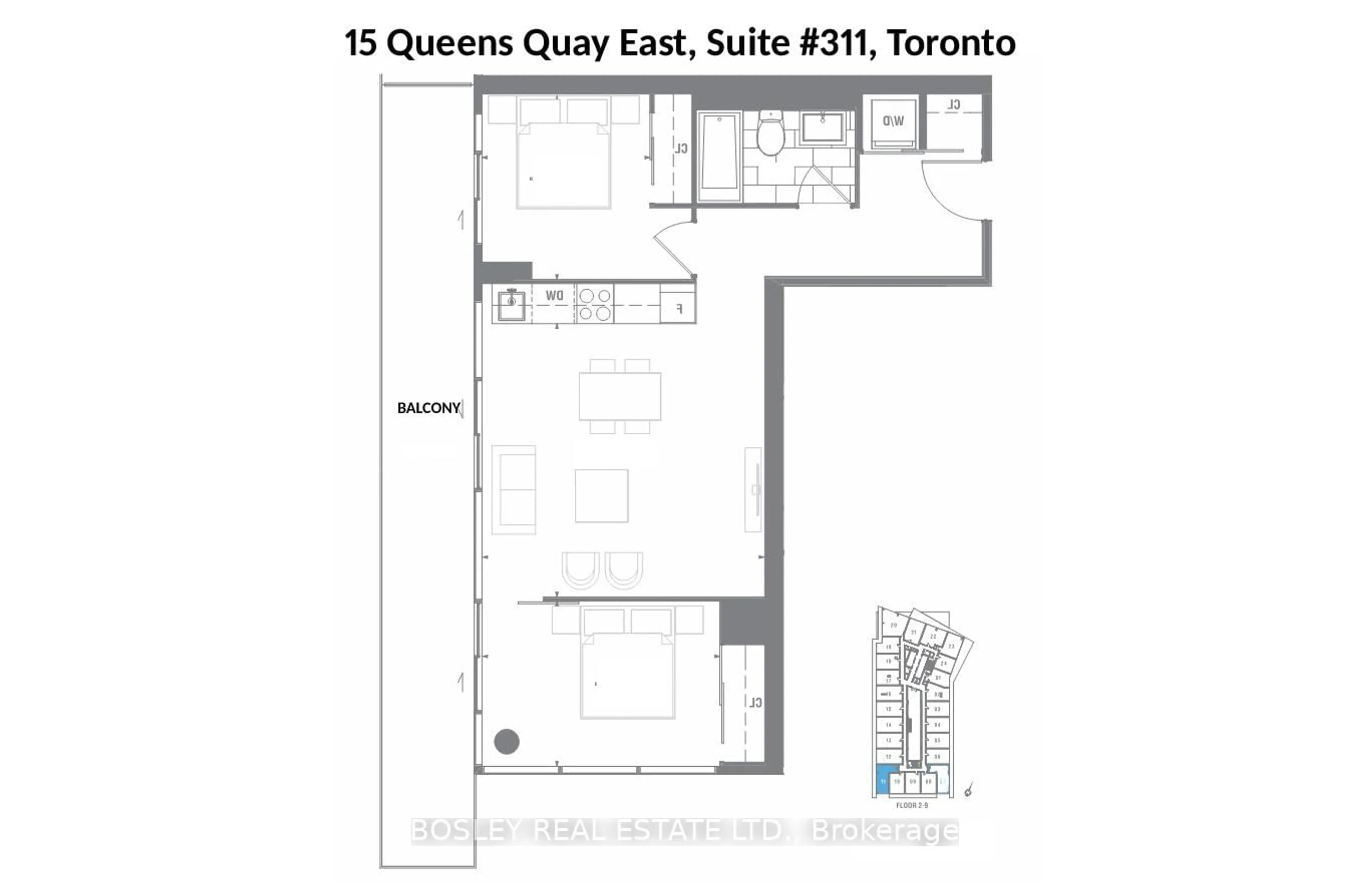 Floor plan for 15 Queens Quay #311, Toronto Ontario M5E 0A4
