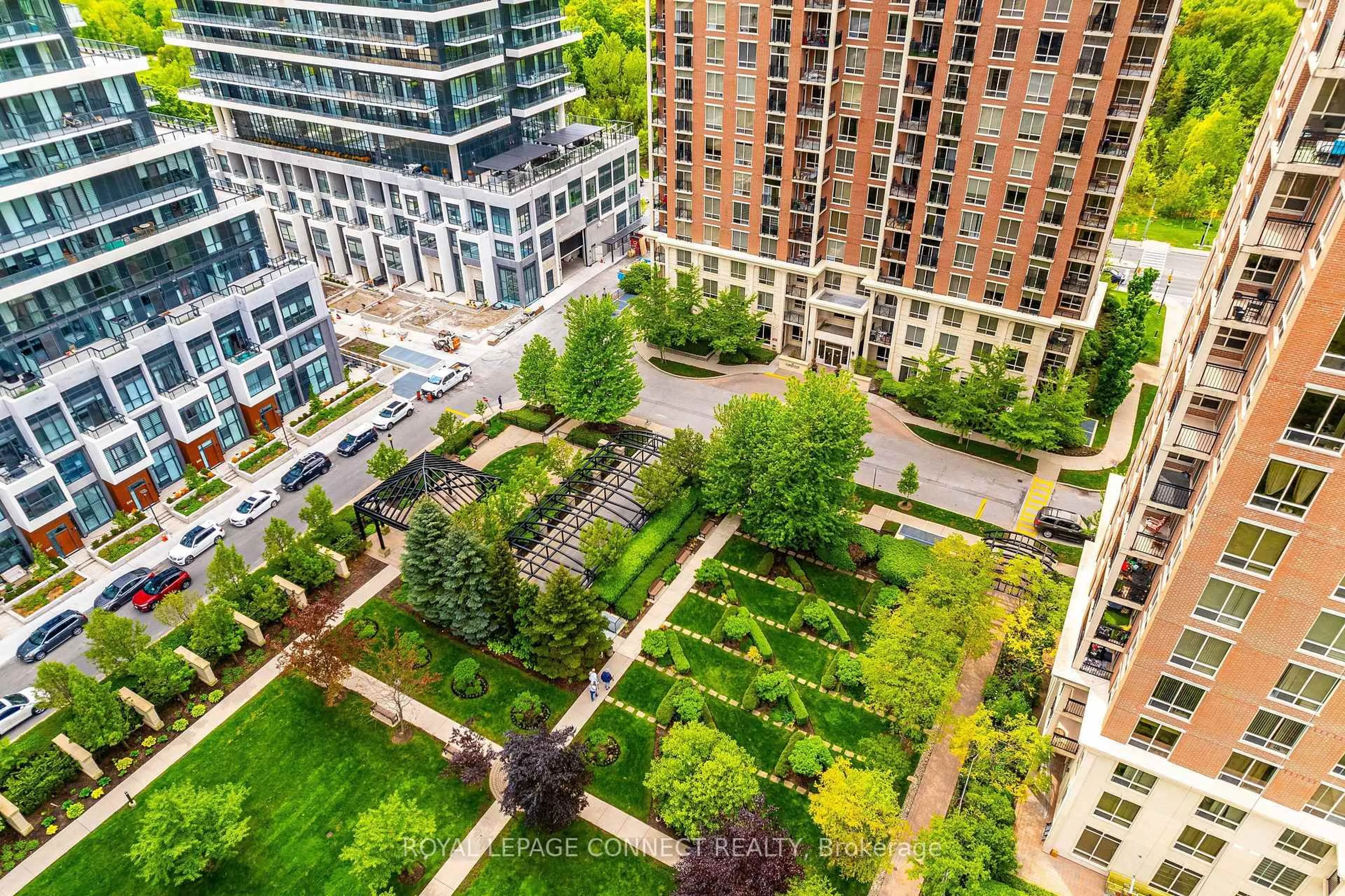 A pic from outside/outdoor area/front of a property/back of a property/a pic from drone, city buildings view from balcony for 1101 Leslie St #403, Toronto Ontario M3C 4G3