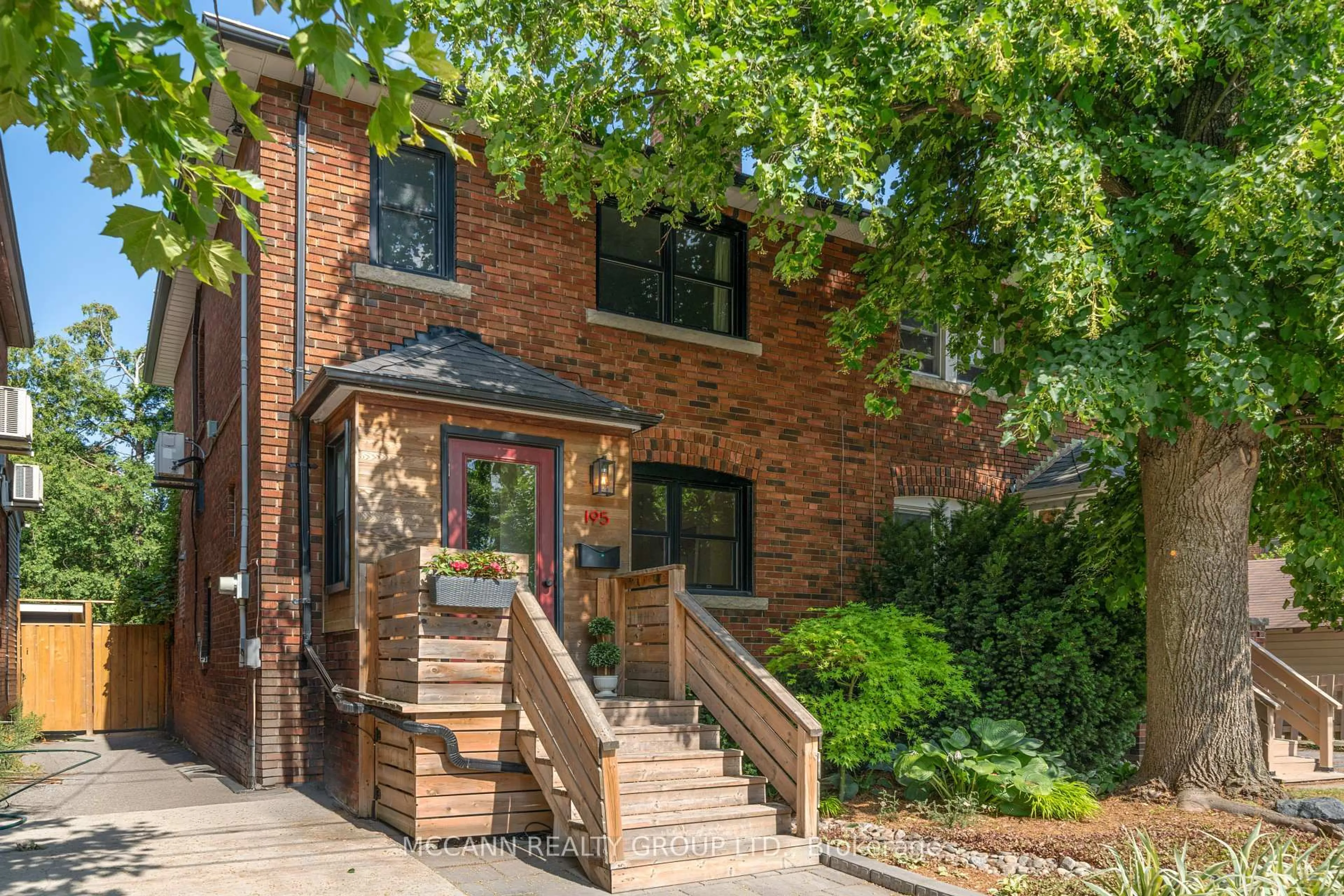 Home with brick exterior material, street for 195 Greer Rd, Toronto Ontario M5M 3N4