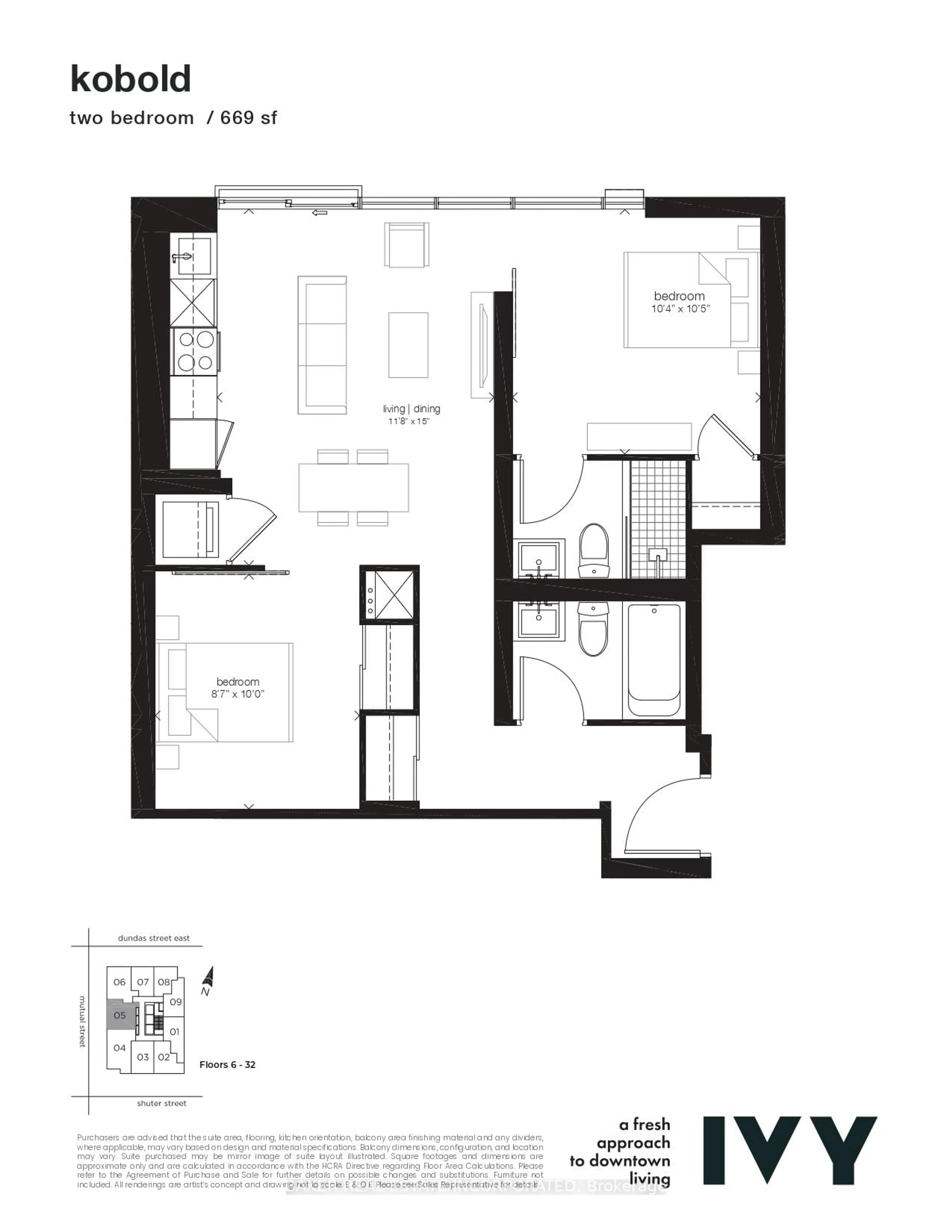 Floor plan for 65 Mutual St #2905, Toronto Ontario M5B 0E5