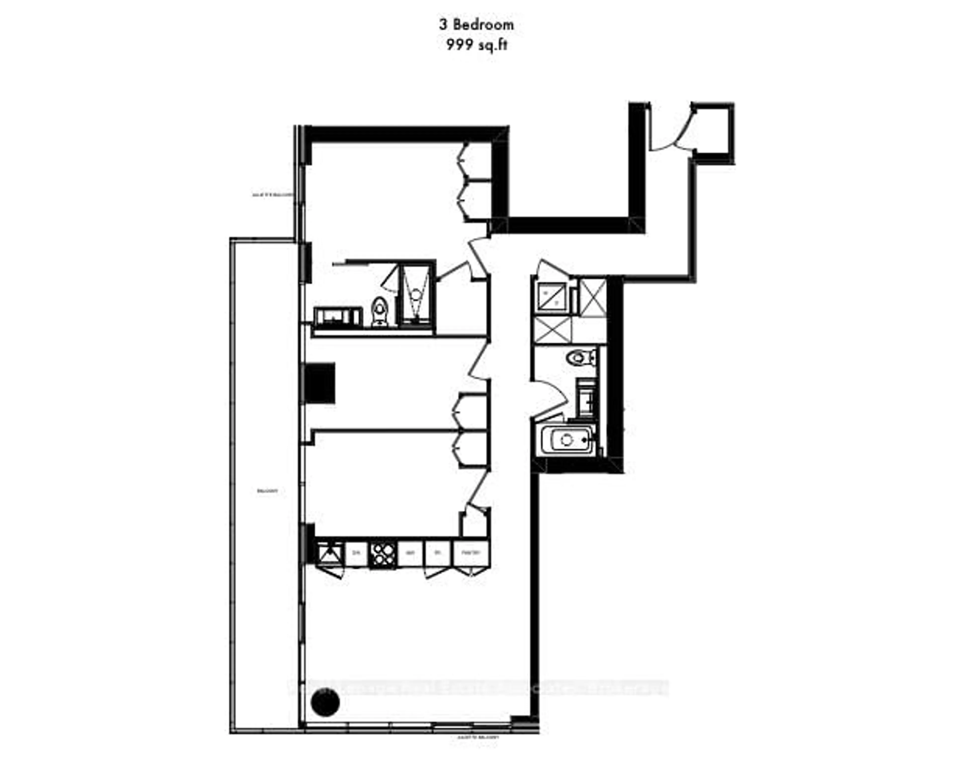Floor plan for 55 Charles St #2206, Toronto Ontario M5S 2W9