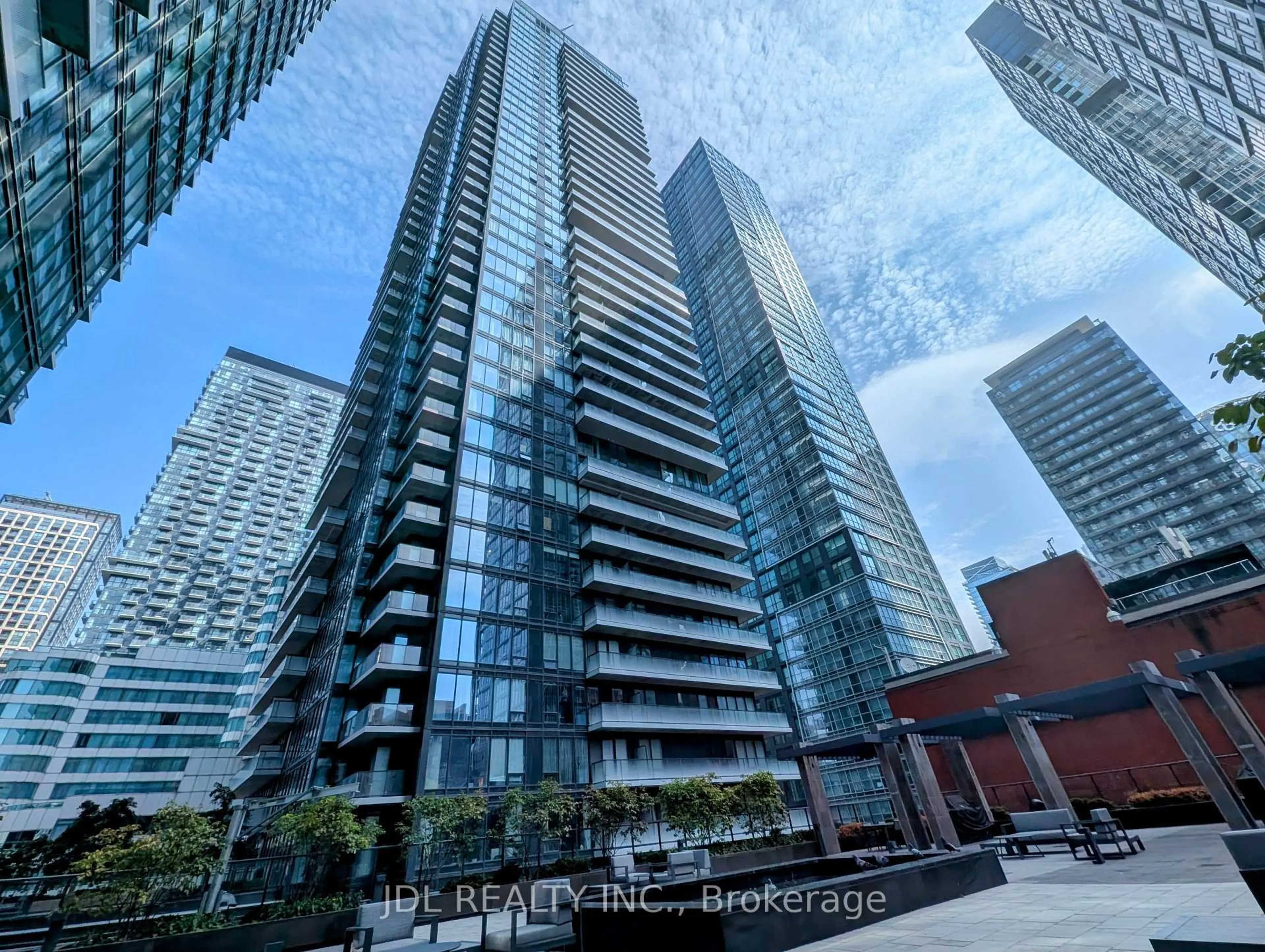 A pic from outside/outdoor area/front of a property/back of a property/a pic from drone, city buildings view from balcony for 125 Blue Jays Way #1602, Toronto Ontario M5V 0C4