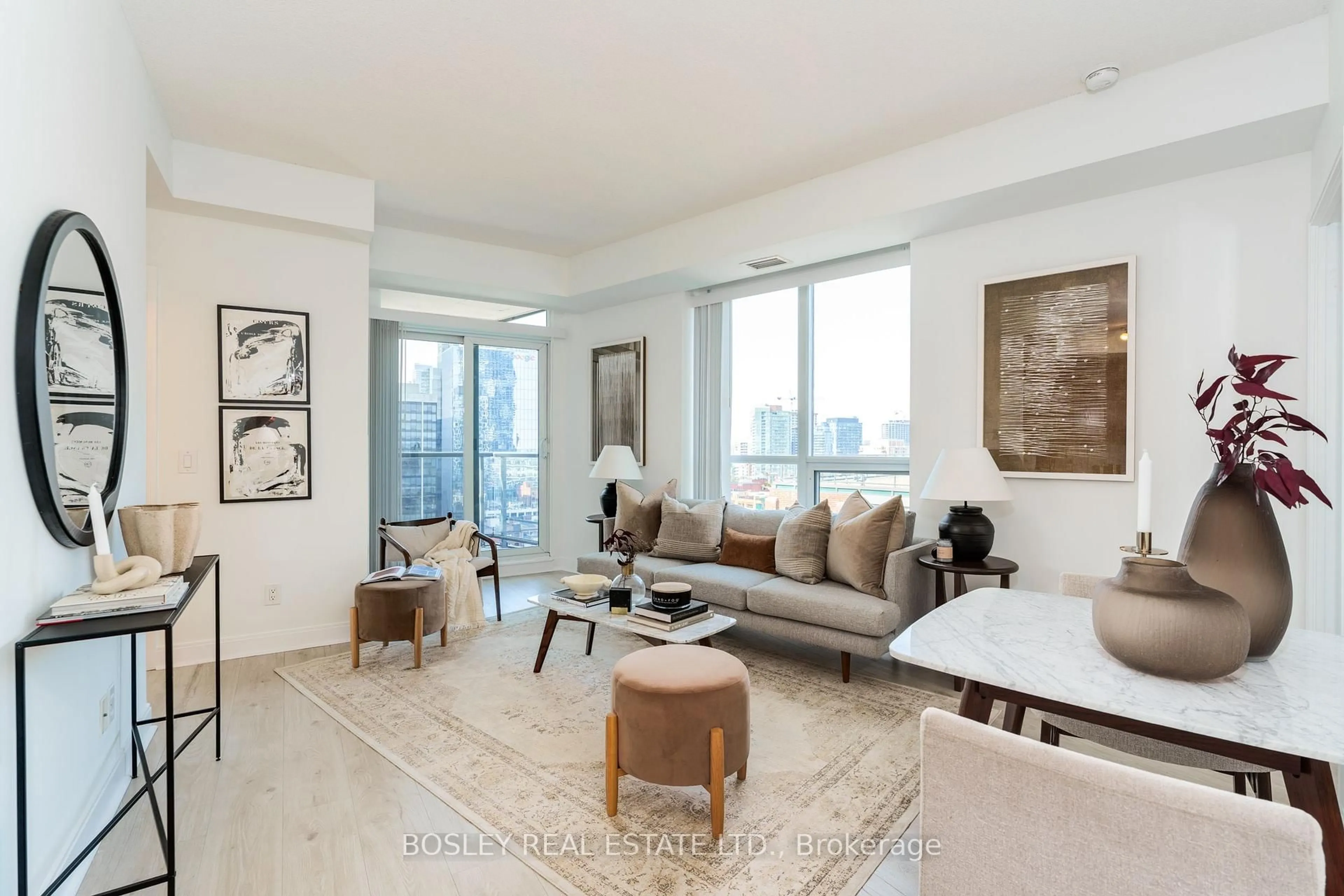 Living room with furniture, unknown for 1 Scott St #1709, Toronto Ontario M5E 1A1