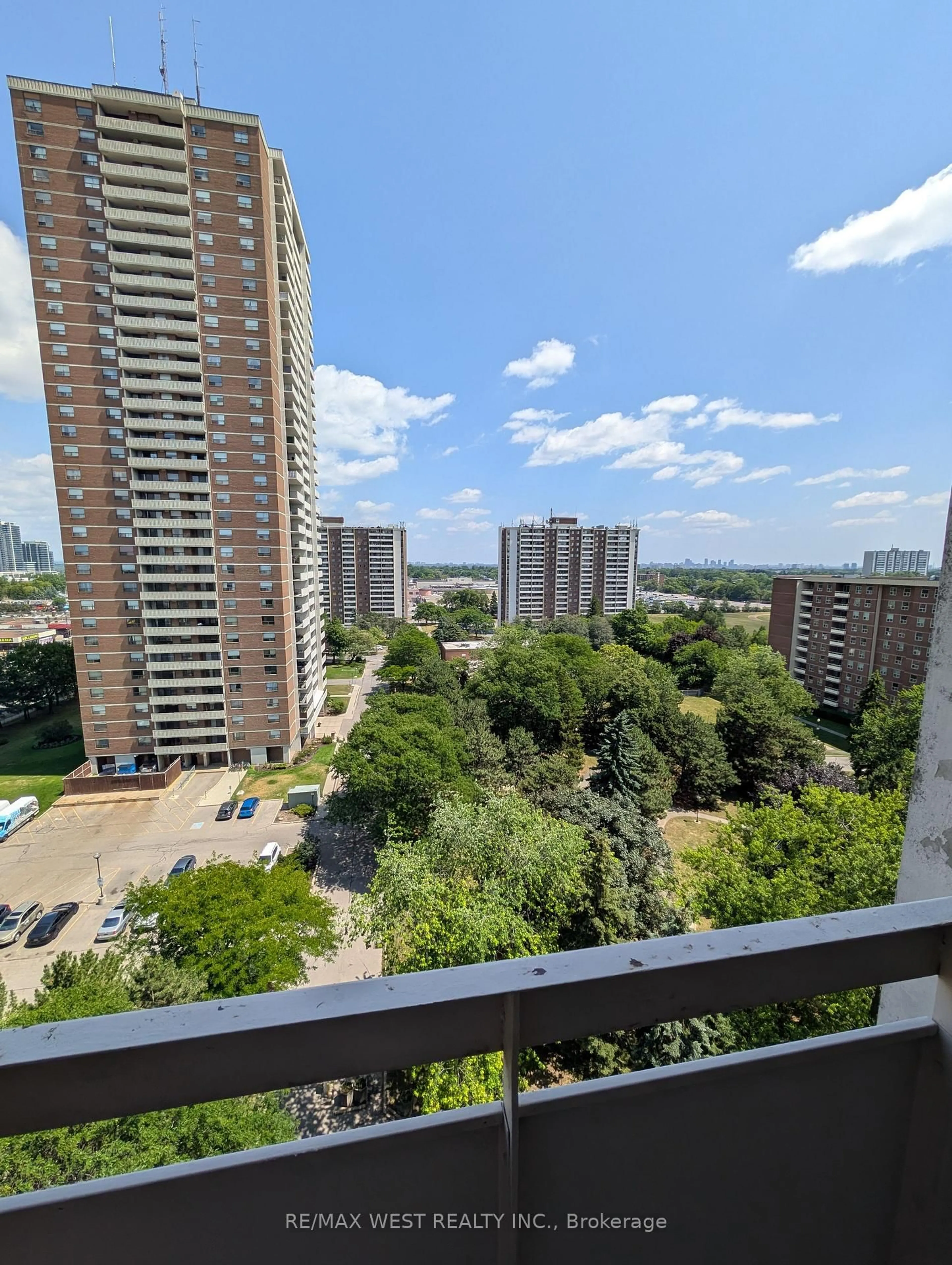 Balcony in the apartment, city buildings view from balcony for 205 Hilda Ave #1306, Toronto Ontario M2M 4B1