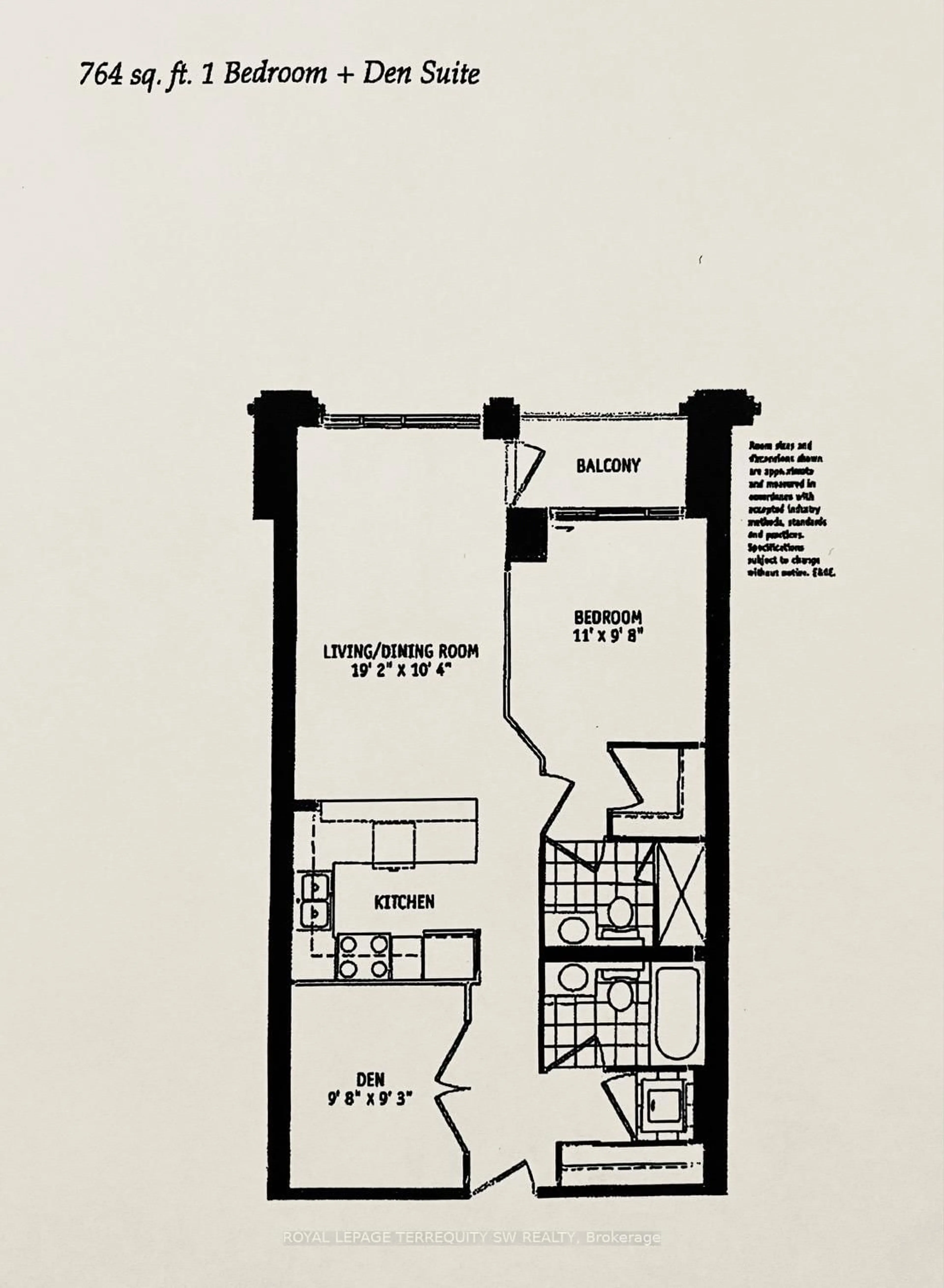 Floor plan for 628 Fleet St #703, Toronto Ontario M5V 1A8