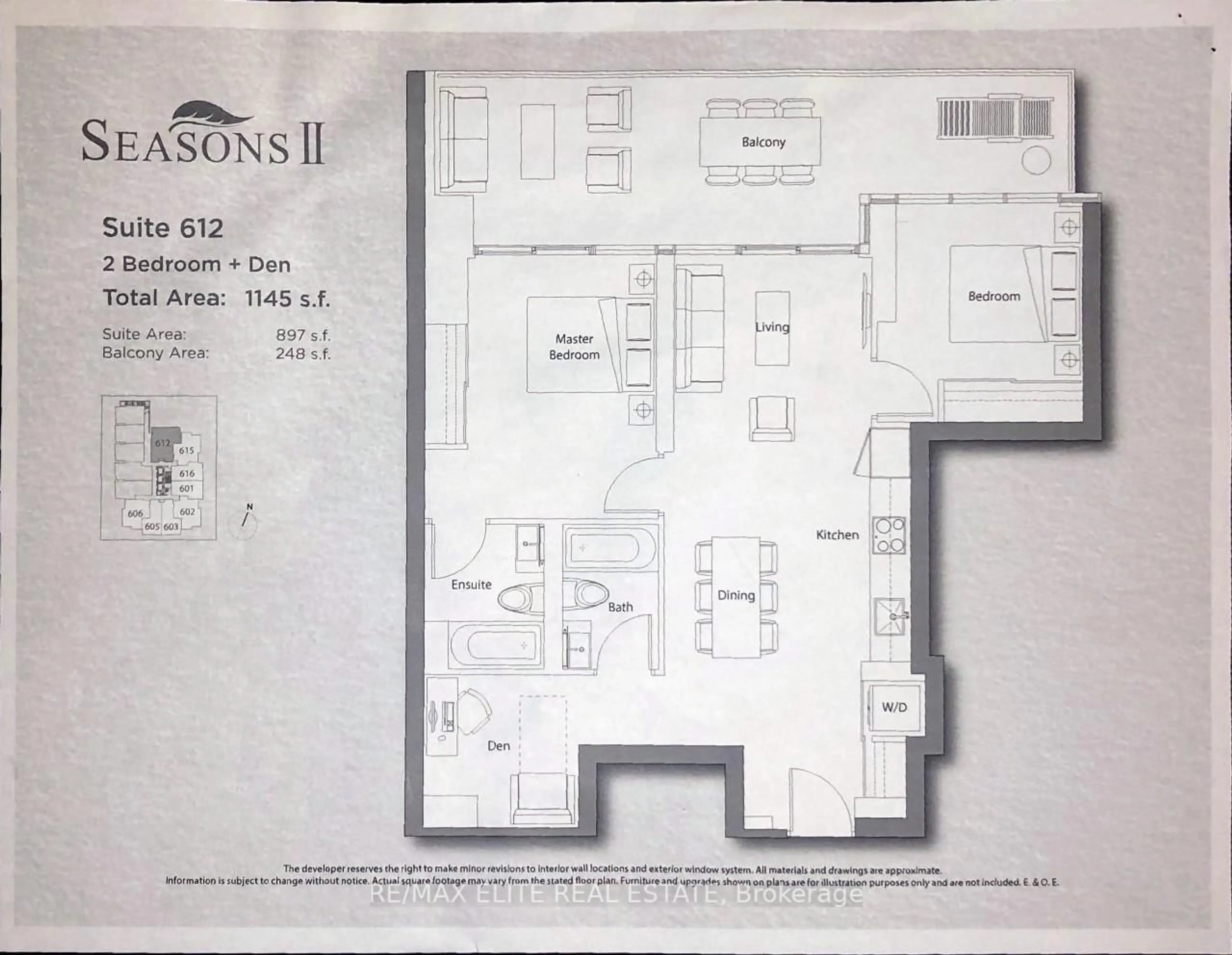 Floor plan for 85 Mcmahon Dr #612, Toronto Ontario M2K 0H1