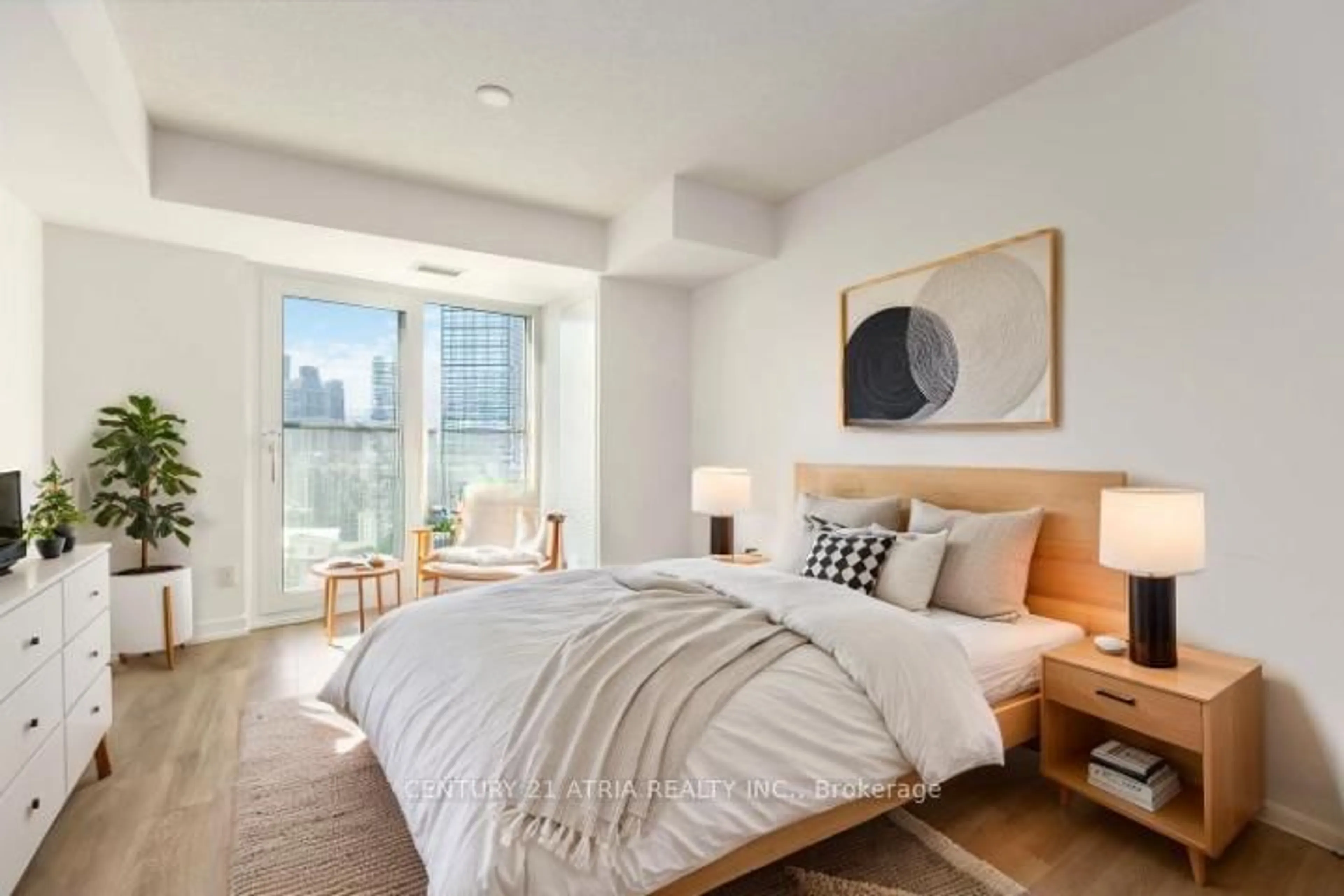 Bedroom with bed, unknown for 219 Dundas St #2310, Toronto Ontario M5A 0V1