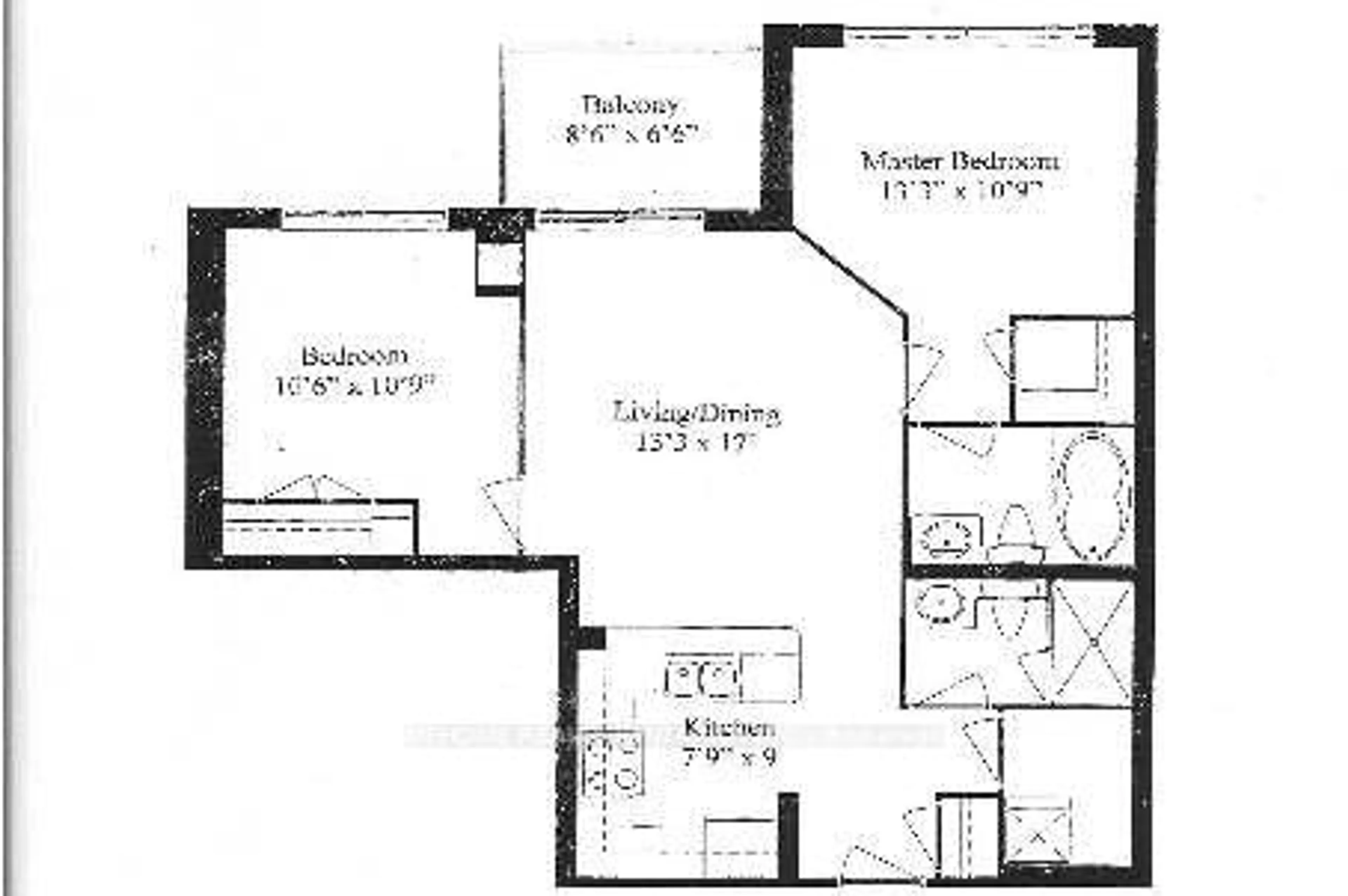 Floor plan for 21 Hillcrest Ave #1804, Toronto Ontario M2N 3N4