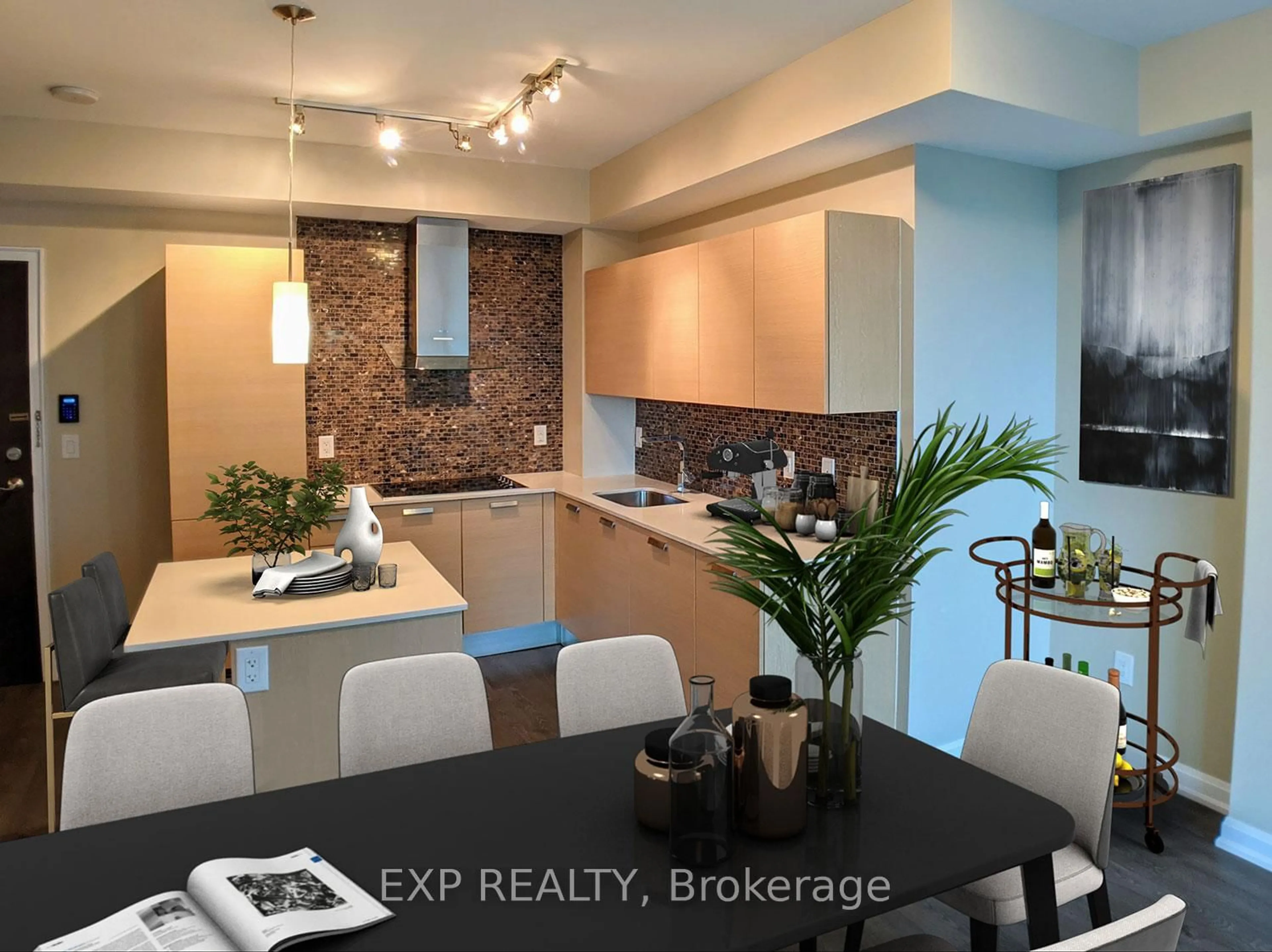 Open concept kitchen, ceramic/tile floor for 9 Bogert Ave #2501, Toronto Ontario M2N 0H3